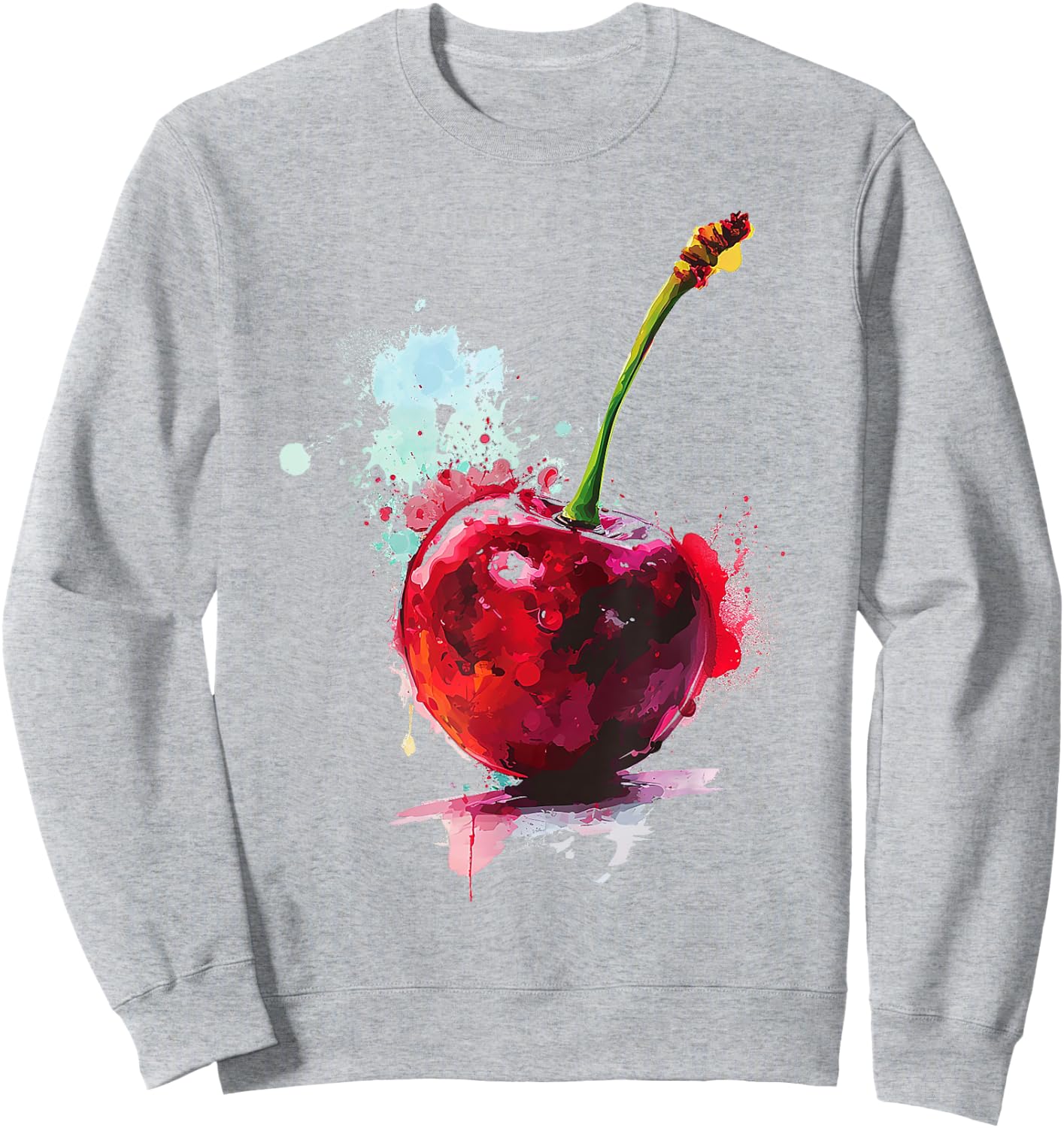 Cherry Pattern Painting , white, S Sweatshirt - Sweatshirt | Ash
