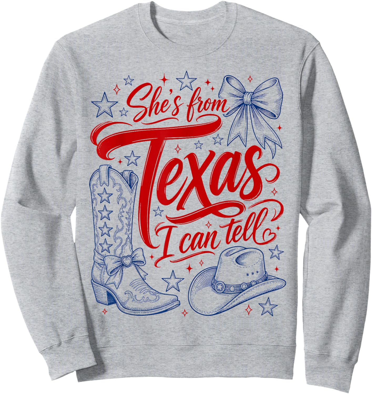 She's from Texas I Can Tell Retro Southern Cowgirl Girl Sweatshirt - Sweatshirt | Ash