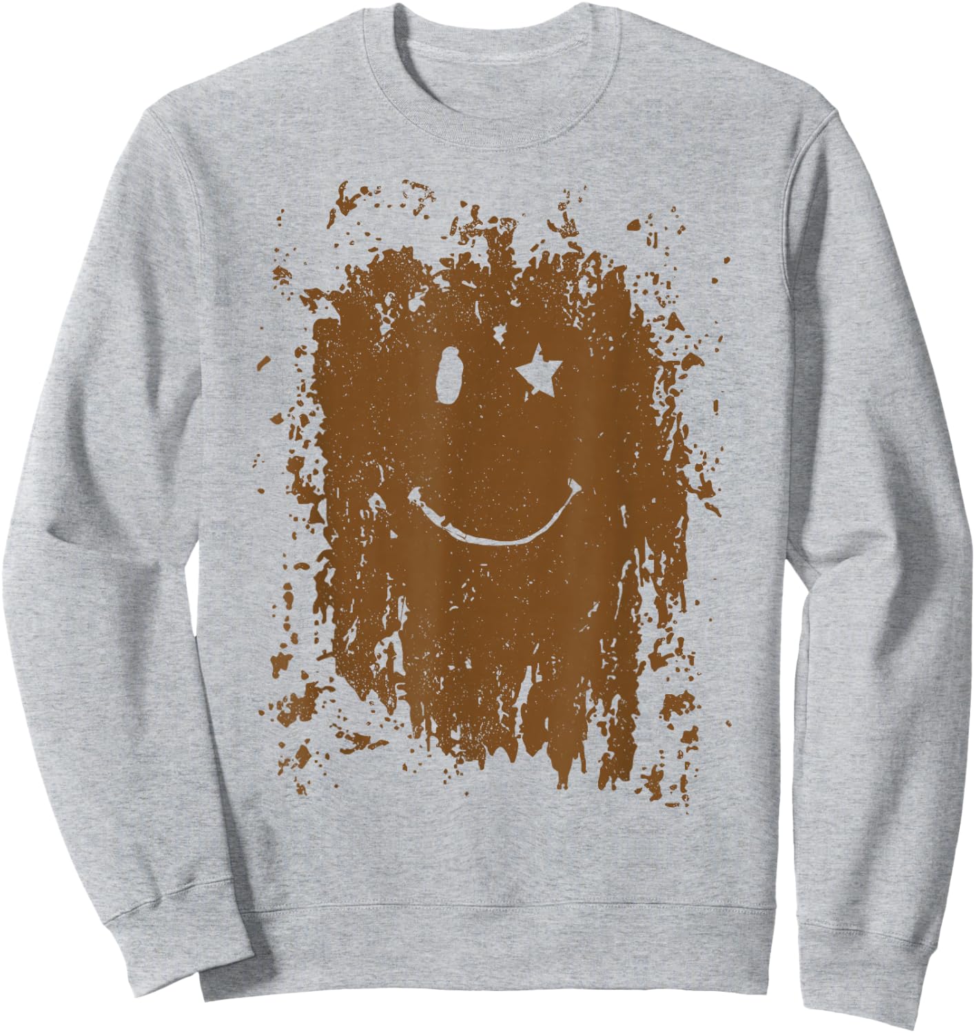 Funny Mud Splatter Face Cool Marathon and Mud Run Sweatshirt - Sweatshirt | Ash