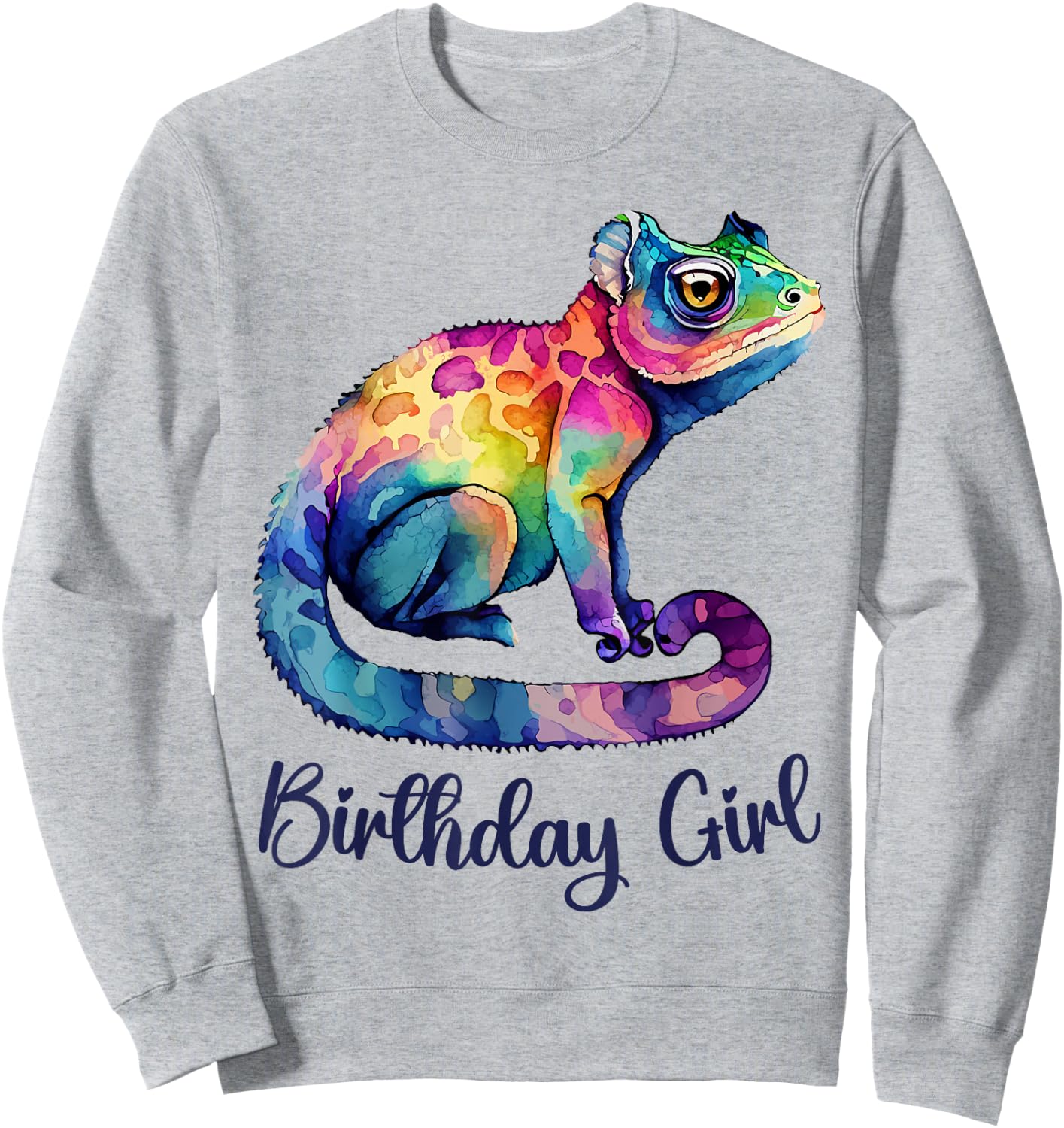 Panther Chameleon Birthday Girl Rainbow Lizard Women Toddler Sweatshirt - Sweatshirt | Ash