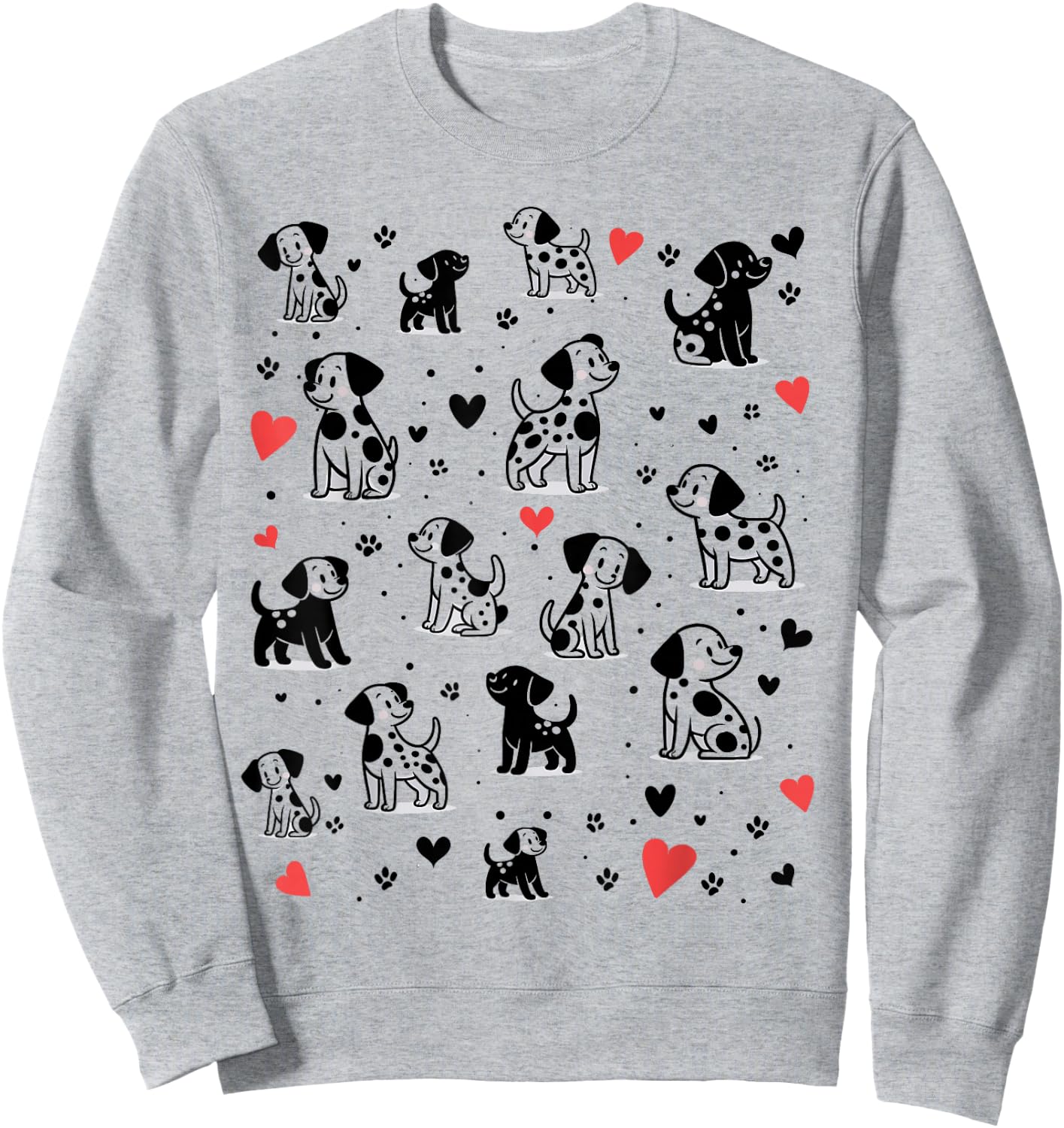 Spotted White With Black Polka Dots Dalmatian Puppies Kids Sweatshirt - Sweatshirt | Ash