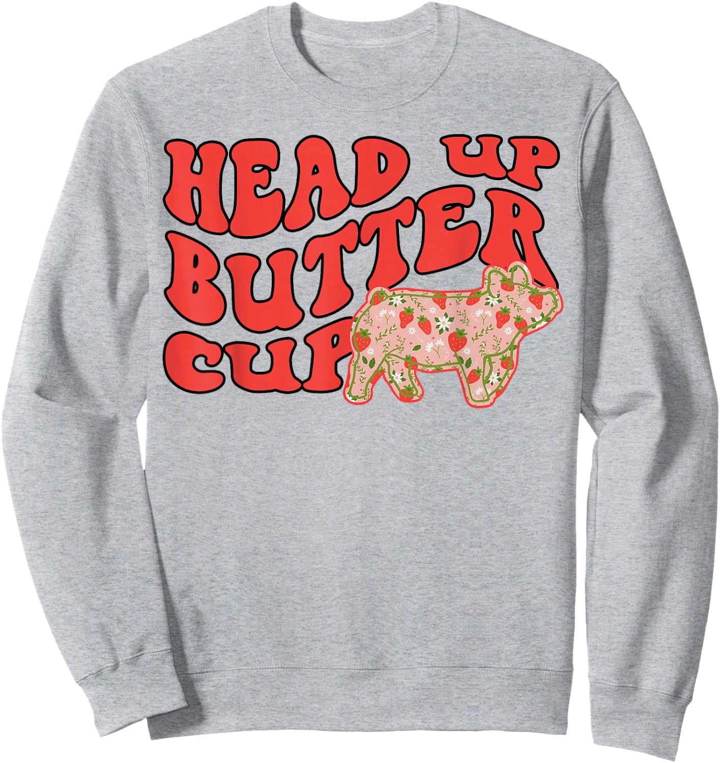 Pig Head Up Butter Cup Sweatshirt - Sweatshirt | Ash