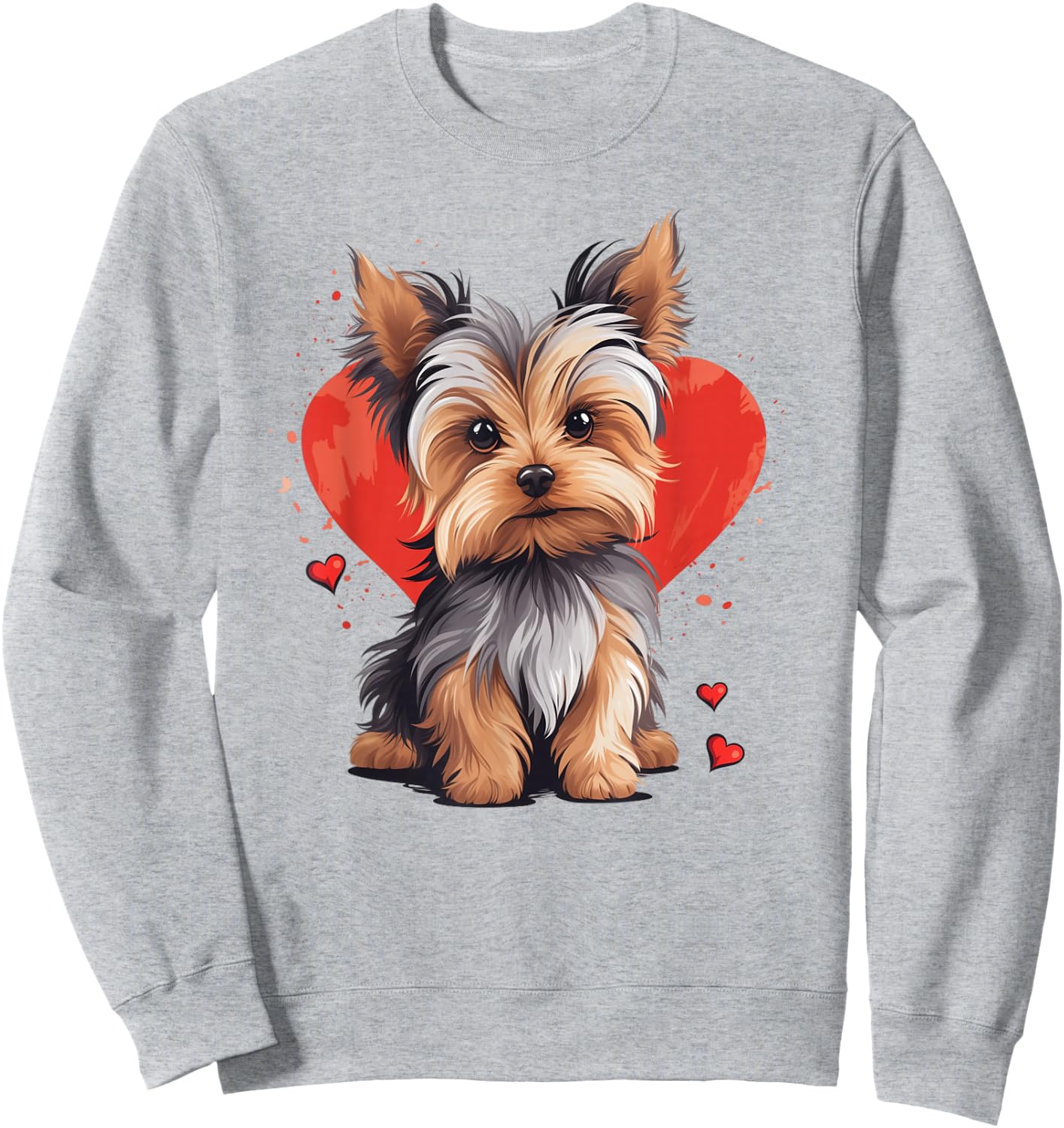 Yorkie Owner Mom Dad Yorkshire Terrier Dog Lover Valentine Sweatshirt - Sweatshirt | Ash