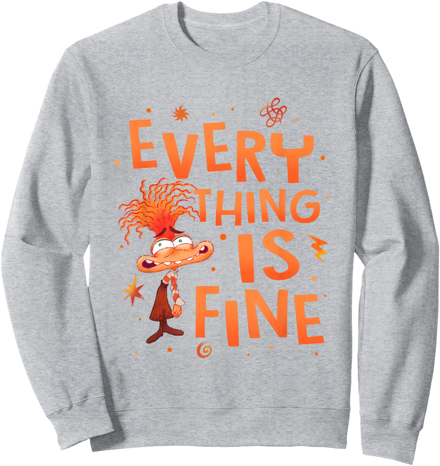 Disney Pixar Inside Out 2 Everything Is Fine Anxiety Logo , white, S Sweatshirt - Sweatshirt | Ash