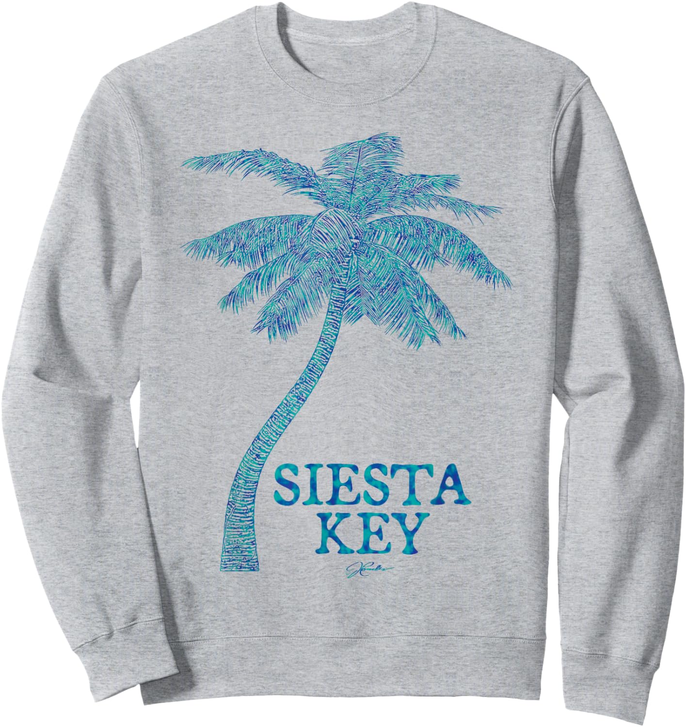 JCombs: Siesta Key, FL, Palm Tree Sweatshirt - Sweatshirt | Ash