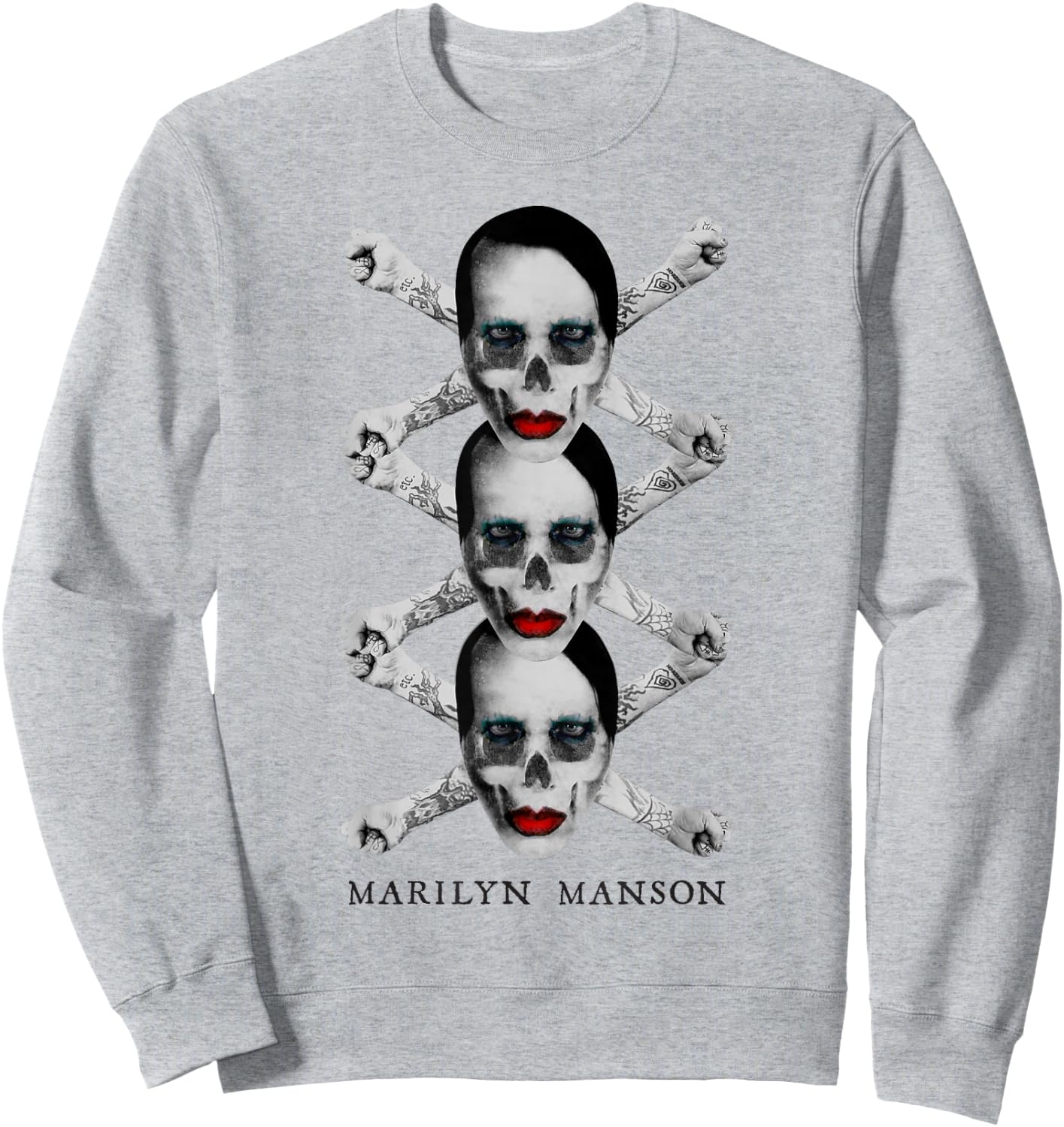 Marilyn Manson Crossbones X3 , white, S Sweatshirt - Sweatshirt | Ash