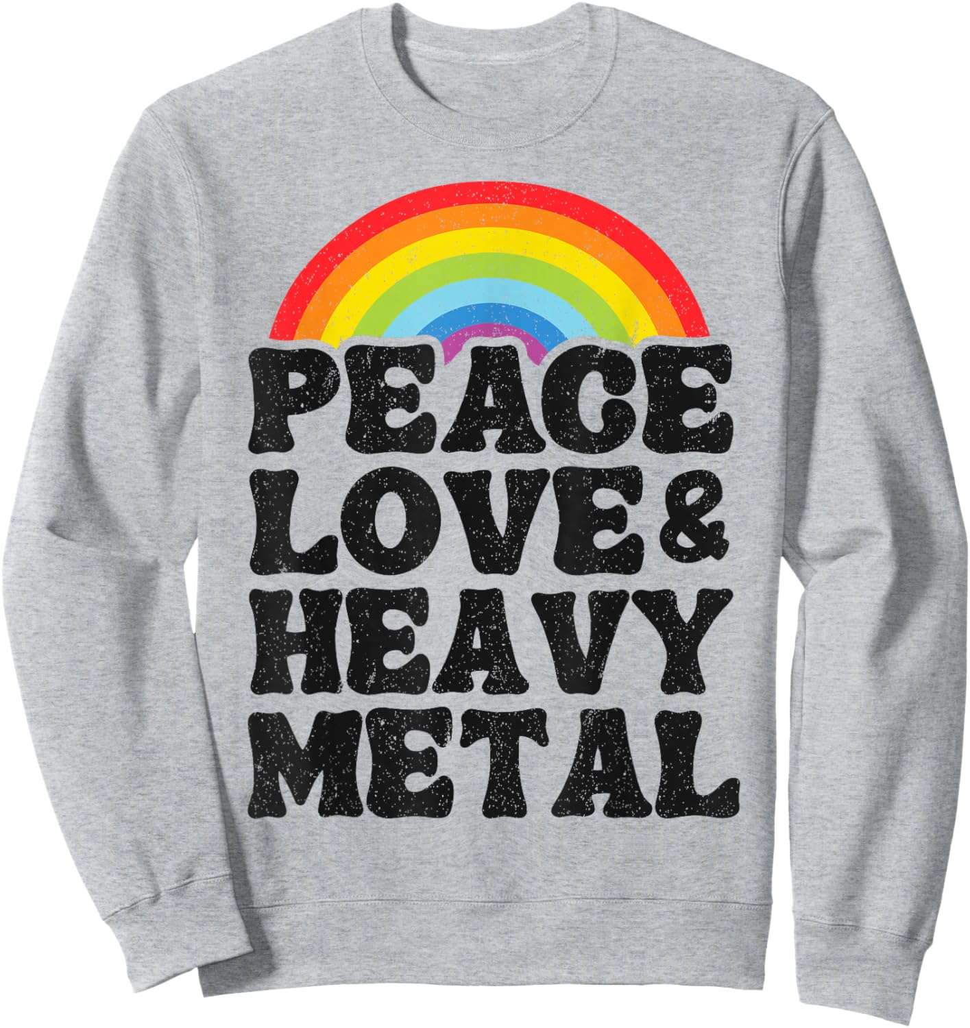 Groupe pour Enfants Punk Rock Metal Rainbow Peace Love & Heavy Metal Sweatshirt - Sweatshirt | Ash