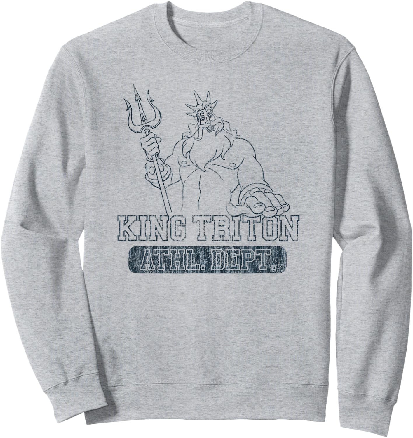 Disney The Little Mermaid King Triton Athletic Collegiate Sweatshirt - Sweatshirt | Ash