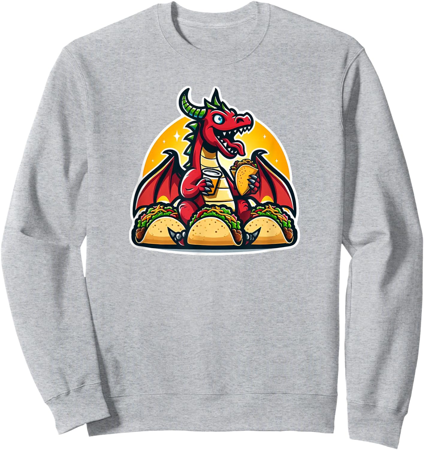 Dragon Loves Tacos Sweatshirt - Sweatshirt | Ash