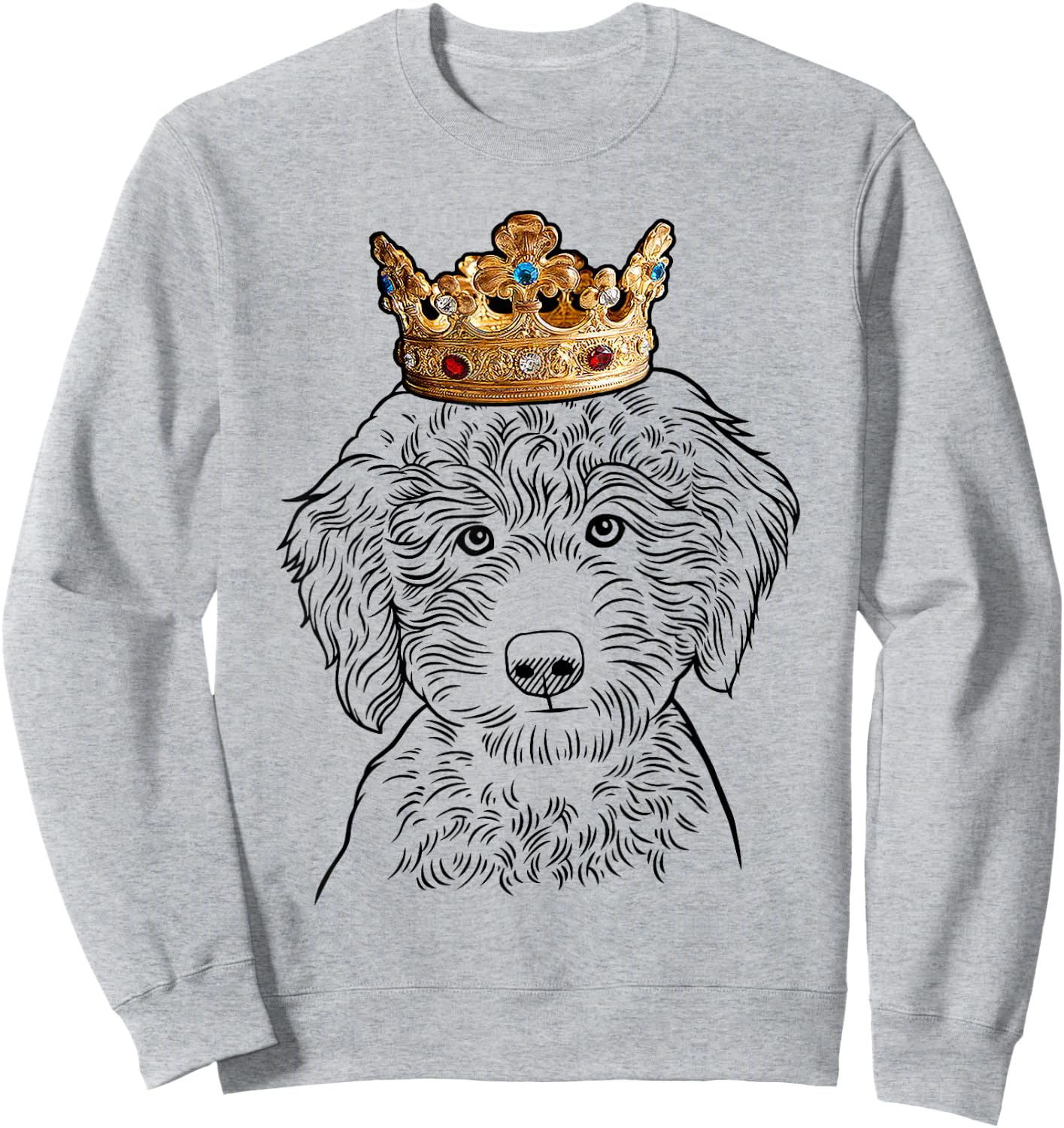 Labradoodle Dog Wearing Crown Sweatshirt - Sweatshirt | Ash