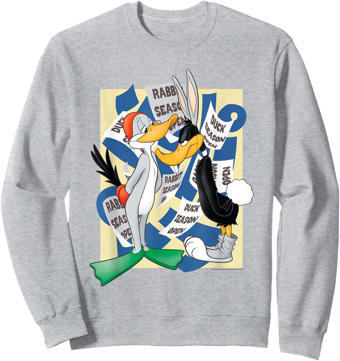 Looney Tunes Rabbit Season Duck Season Sweatshirt - Sweatshirt | Ash