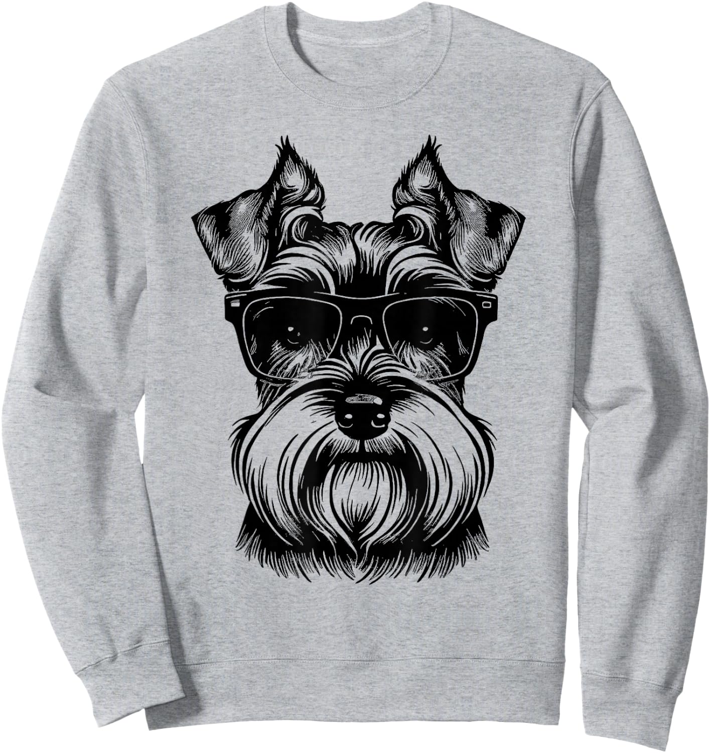 Miniature Schnauzer Miniature Schnauzer dog with sunglasses Sweatshirt - Sweatshirt | Ash