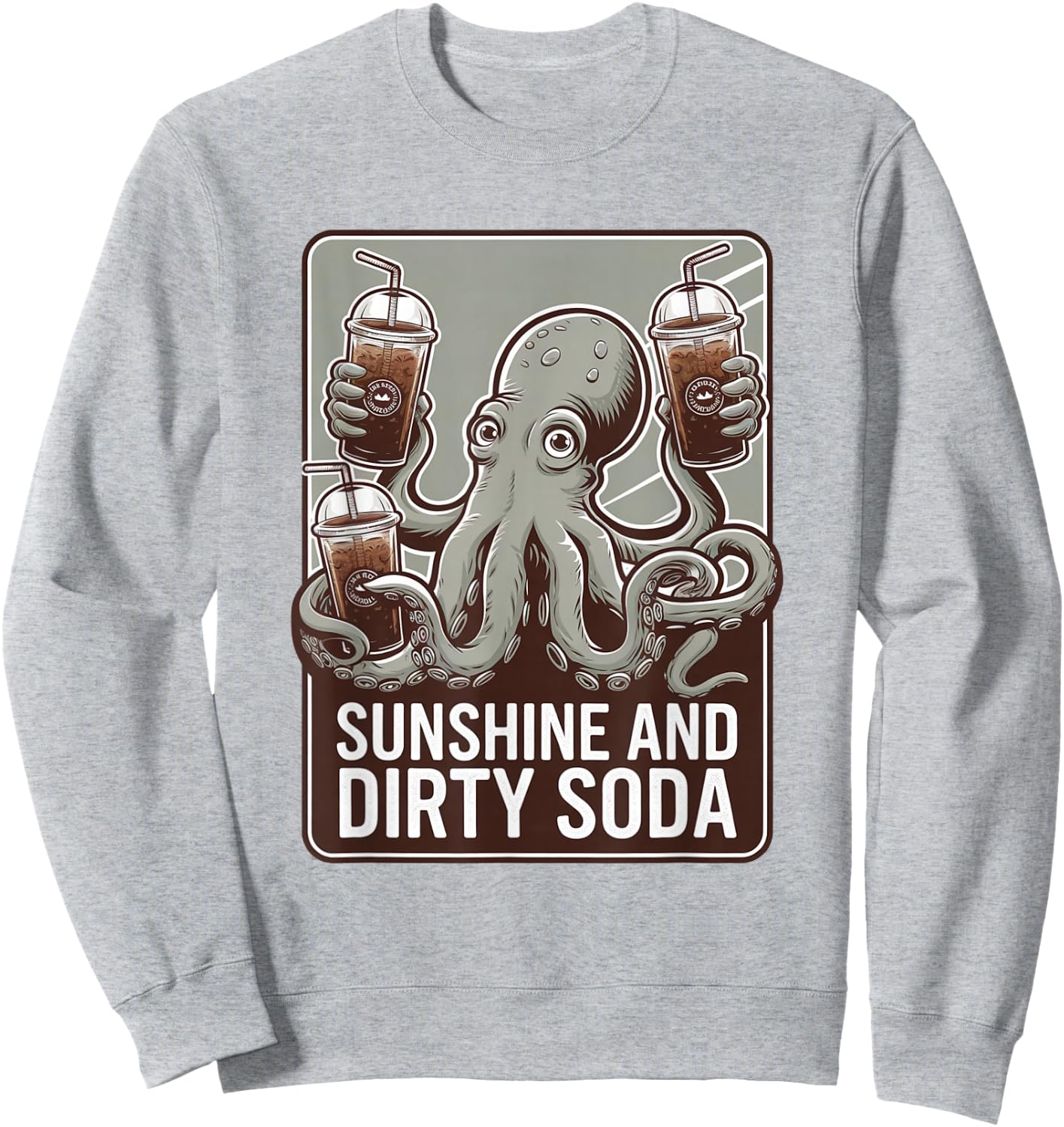 Dirty Soda Capitan Octopus Iced Beverage Sweatshirt - Sweatshirt | Ash