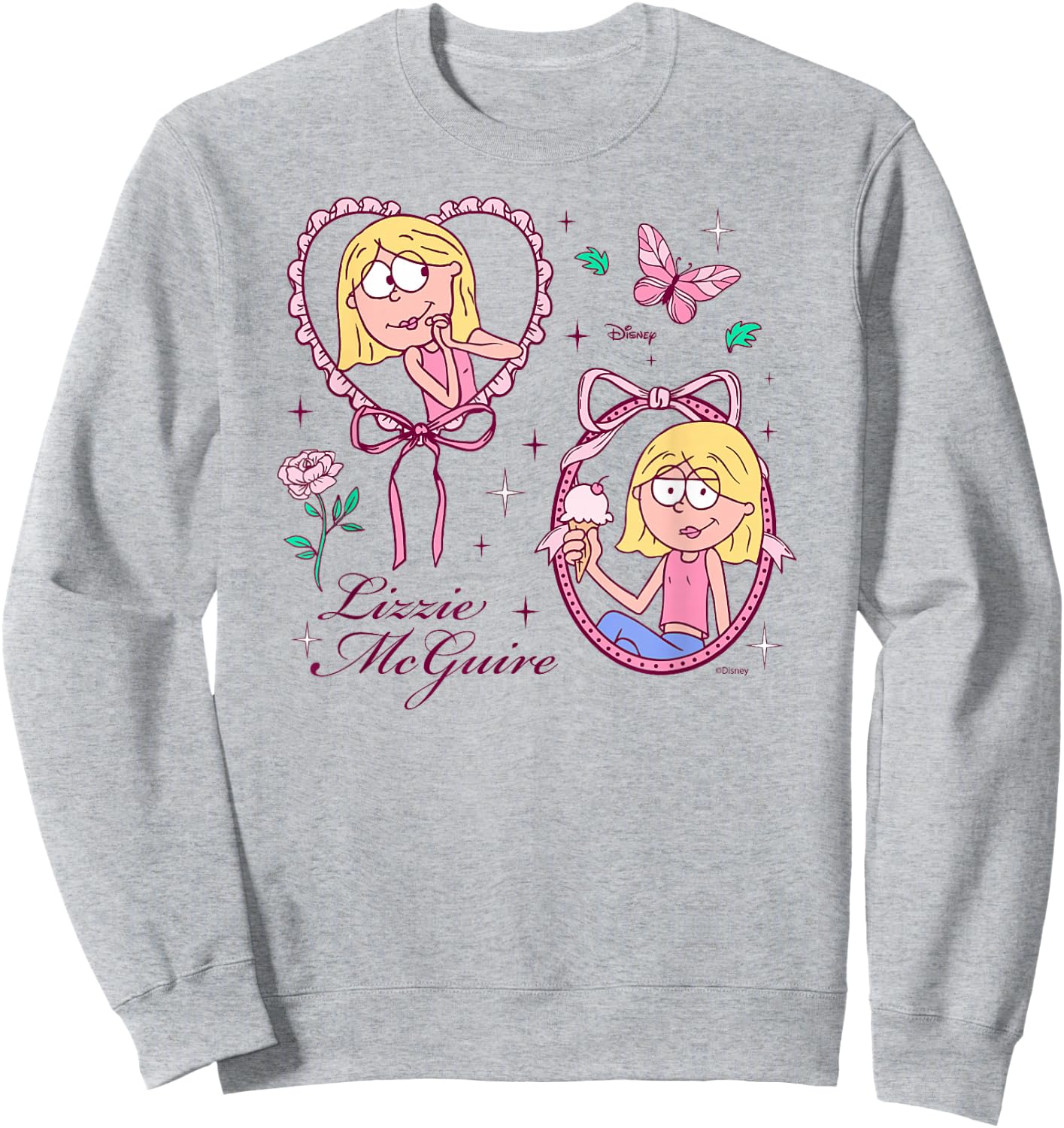 Disney Lizzie McGuire Girl Ribbons and Roses Sweatshirt - Sweatshirt | Ash