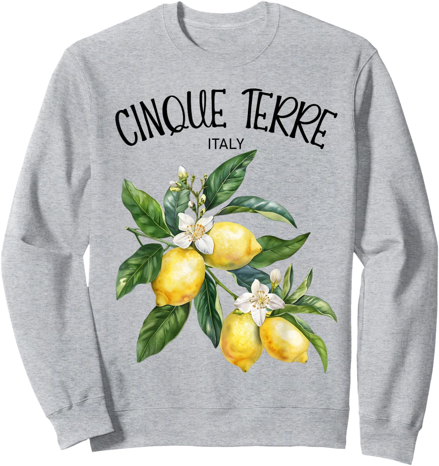 Cinque Terre Lemon Art Italian Fruit Lover Italy Riviera Sweatshirt - Sweatshirt | Ash