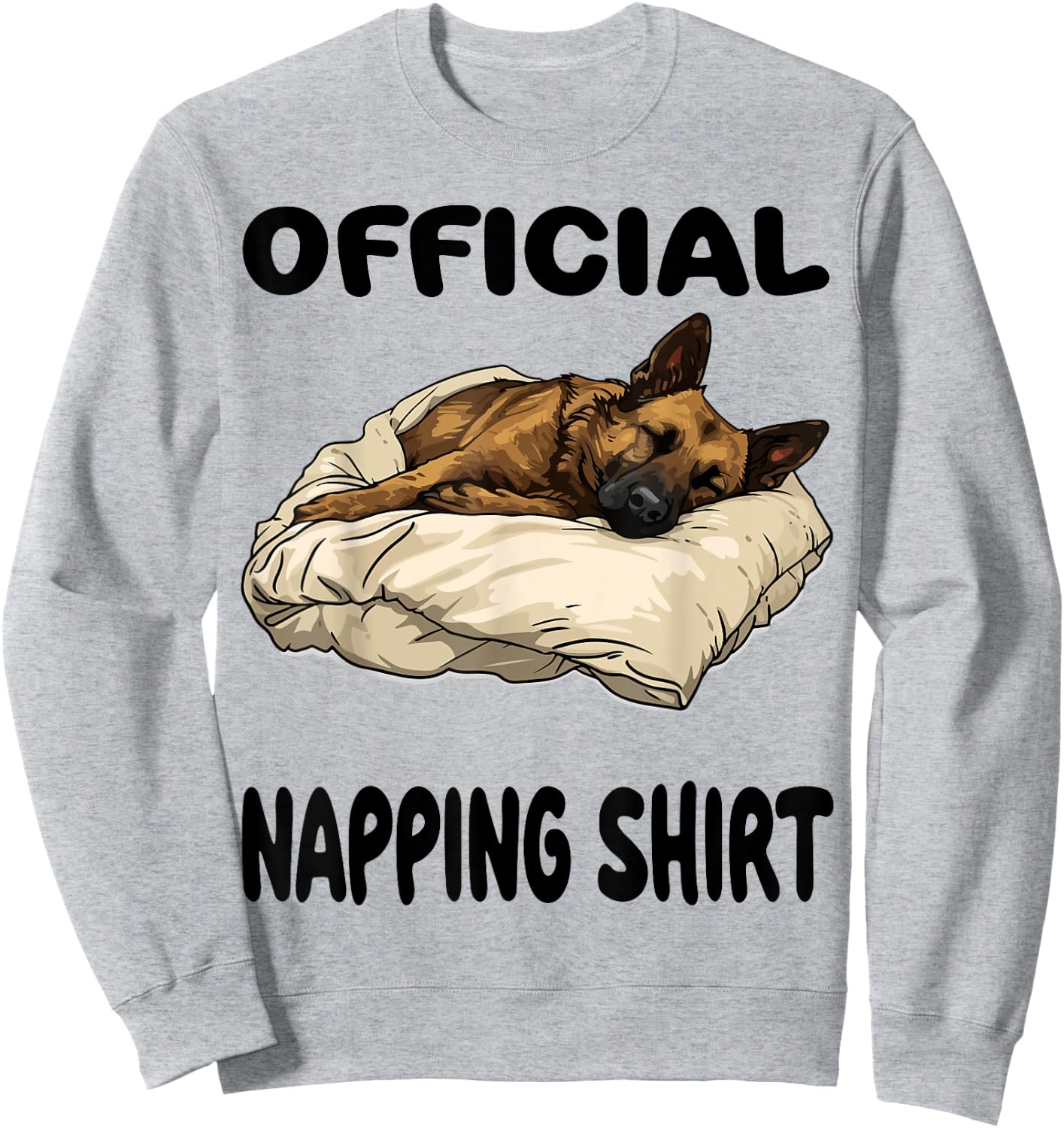Dutch Shepherd Dog Official Napping shirt Pajamas Nightgown Men Women Kids Sweatshirt - Sweatshirt | Ash