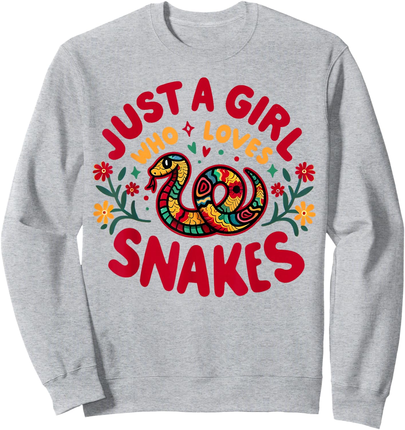 Snake Lover - Girl Loves Snakes - Woman Snake Sweatshirt - Sweatshirt | Ash