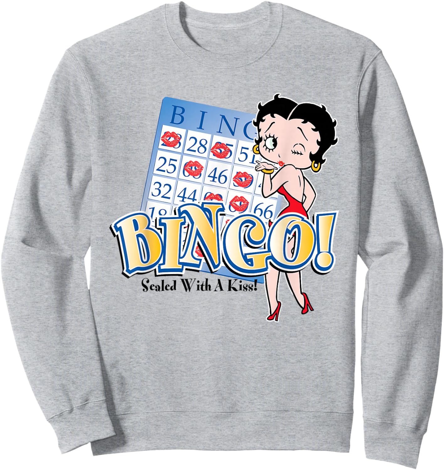 Betty Boop Bingo Sealed With A Kiss! Sweatshirt - Sweatshirt | Ash