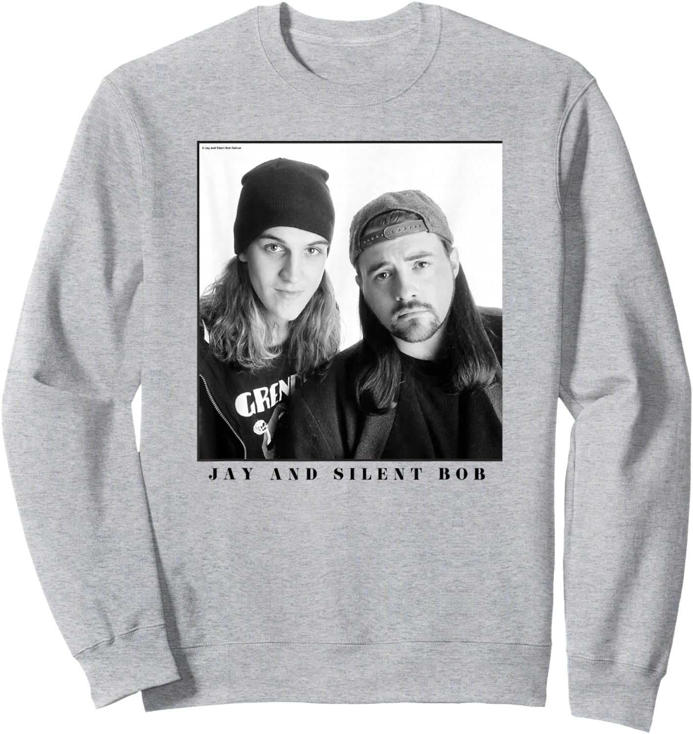 Jay & Silent Bob Boxed Up Simple Black & White Portrait Sweatshirt - Sweatshirt | Ash
