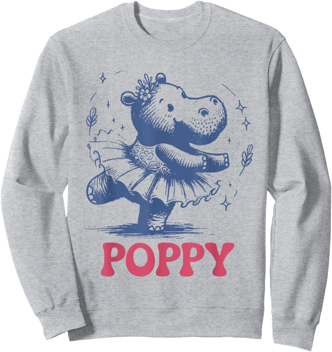 Poppy the Baby Pygmy Hippo. Richmond. I Love Poppy Sweatshirt - Sweatshirt | Ash