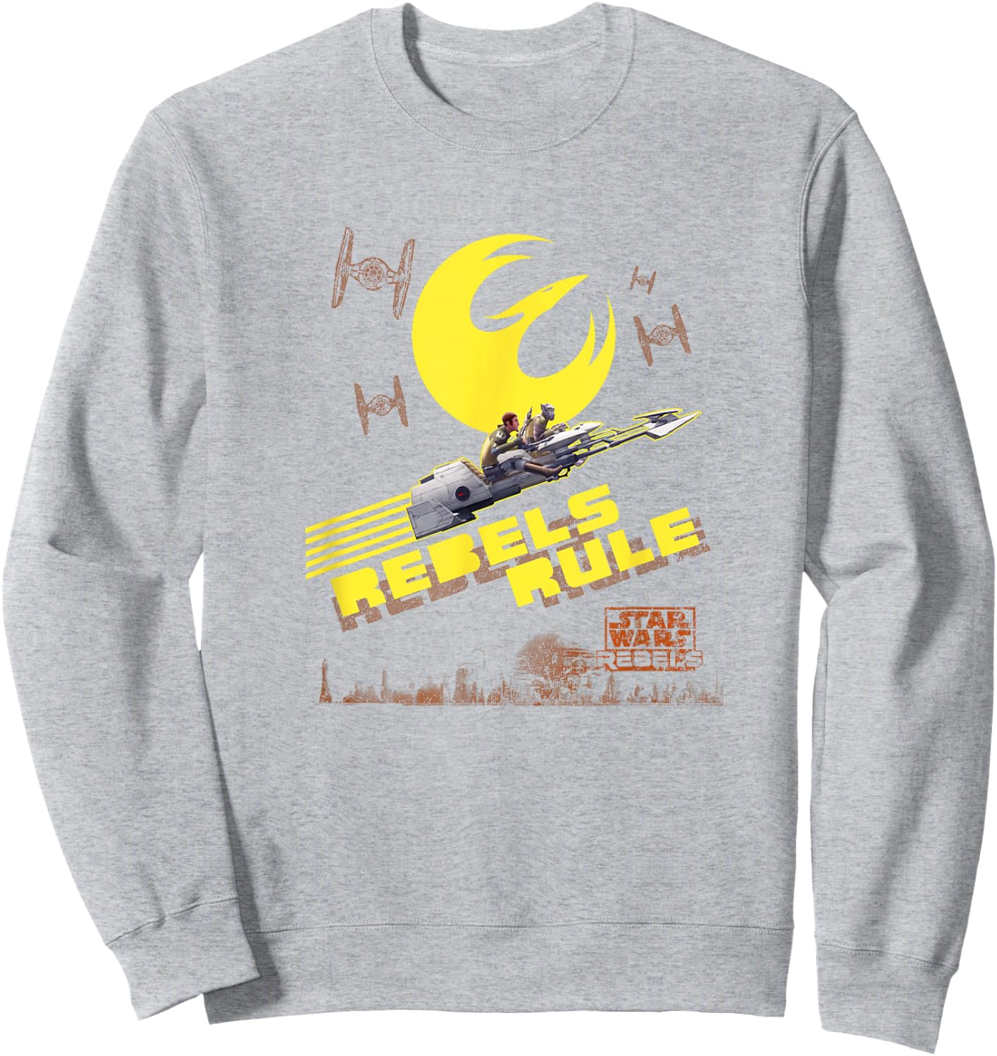 Star Wars Rebels Kanan & Zeb Riding Space Bikes Vintage Sweatshirt - Sweatshirt | Ash