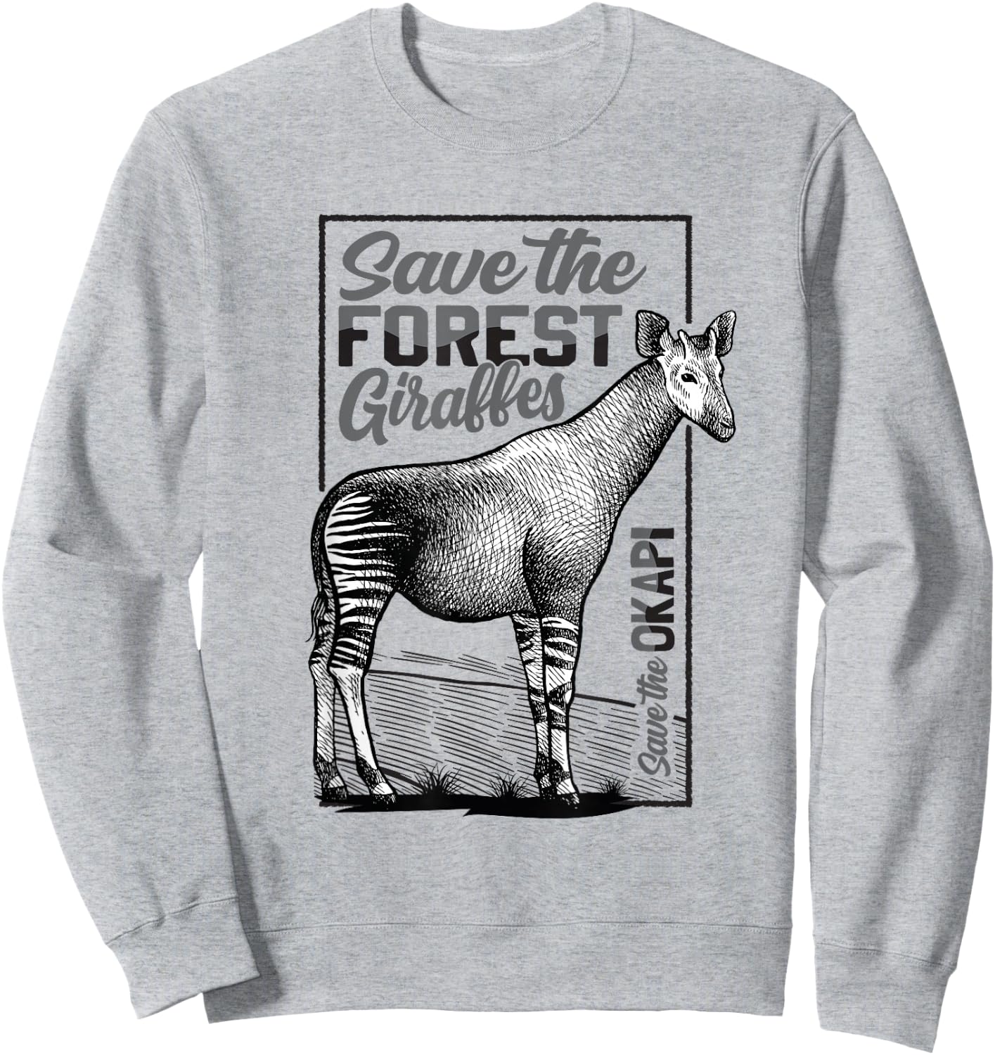 Okapi Zookeeper Save the Okapi - Okapi Lover Sweatshirt - Sweatshirt | Ash