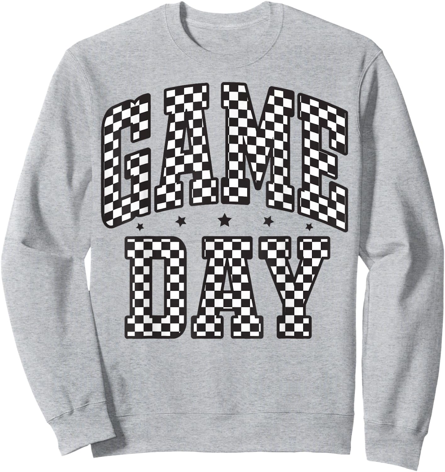 Funny Checkered Game Day Football Black White Gift Women Sweatshirt - Sweatshirt | Ash