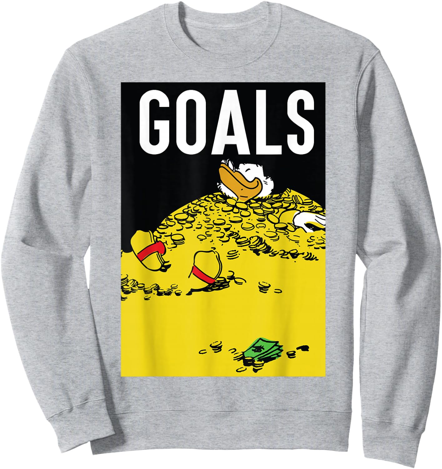 Disney - Duck Tales Scrooge Money Goals Sweatshirt - Sweatshirt | Ash