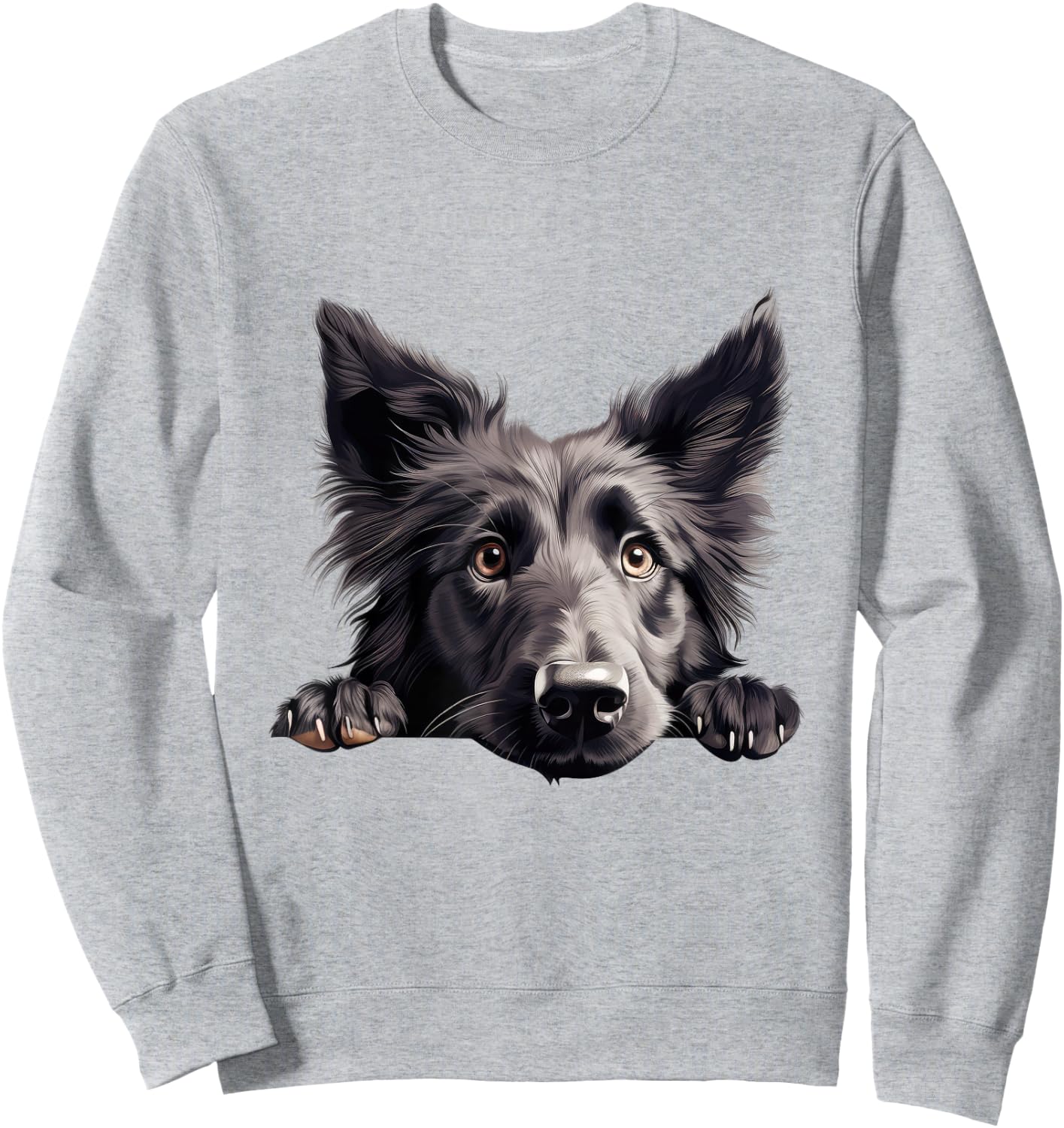 Dog Breed Puppy Belgian Sheepdog Looking for Cuddling Sweatshirt - Sweatshirt | Ash