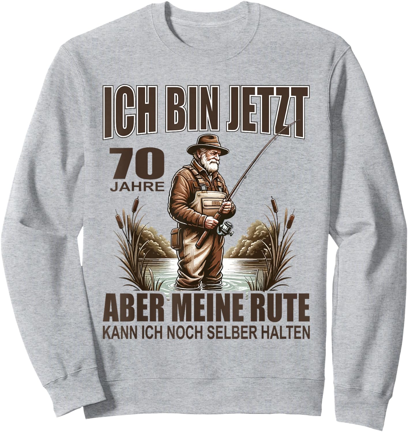 Rentner Funny Fisherman Slogan for 70th Birthday Fisherman , silver Sweatshirt - Sweatshirt | Ash