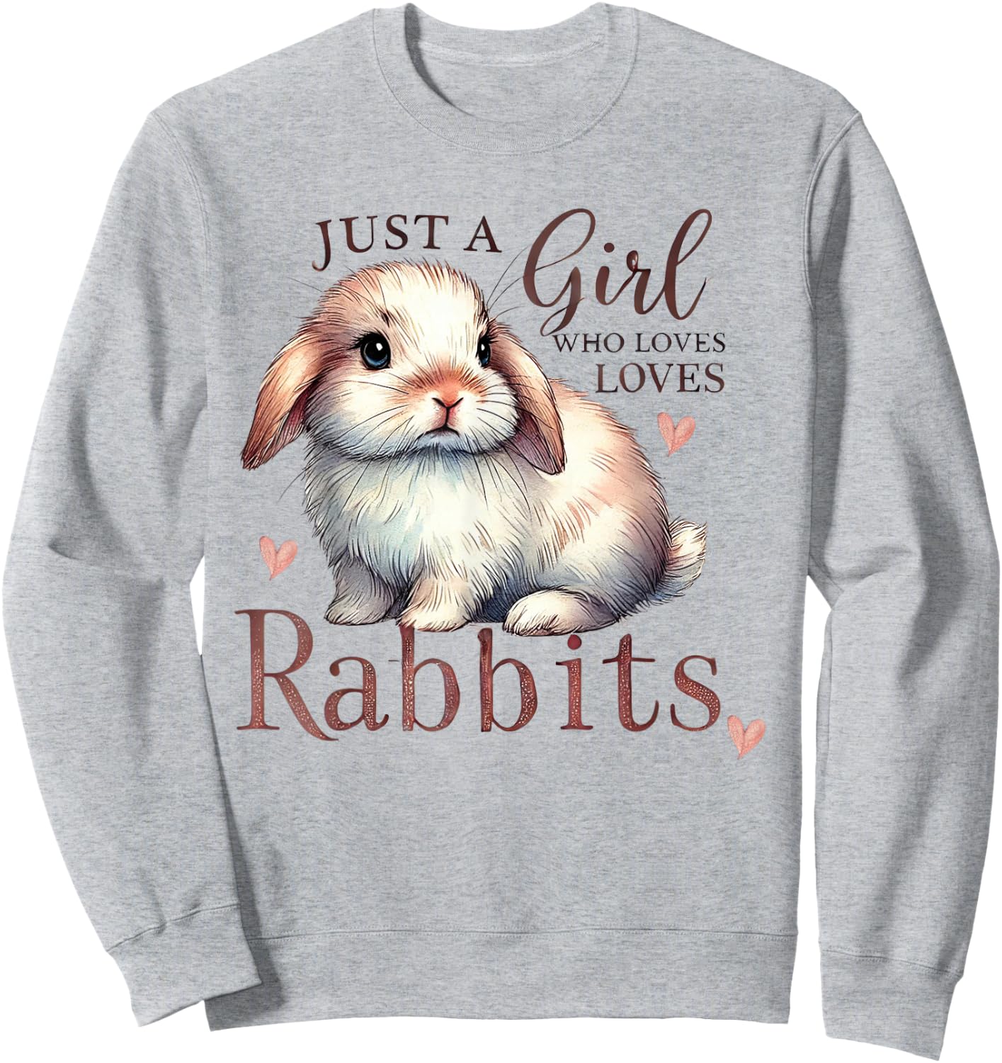 Just A Girl Who Loves Rabbits Cute Toddlers Kids Mom Rabbit Sweatshirt - Sweatshirt | Ash