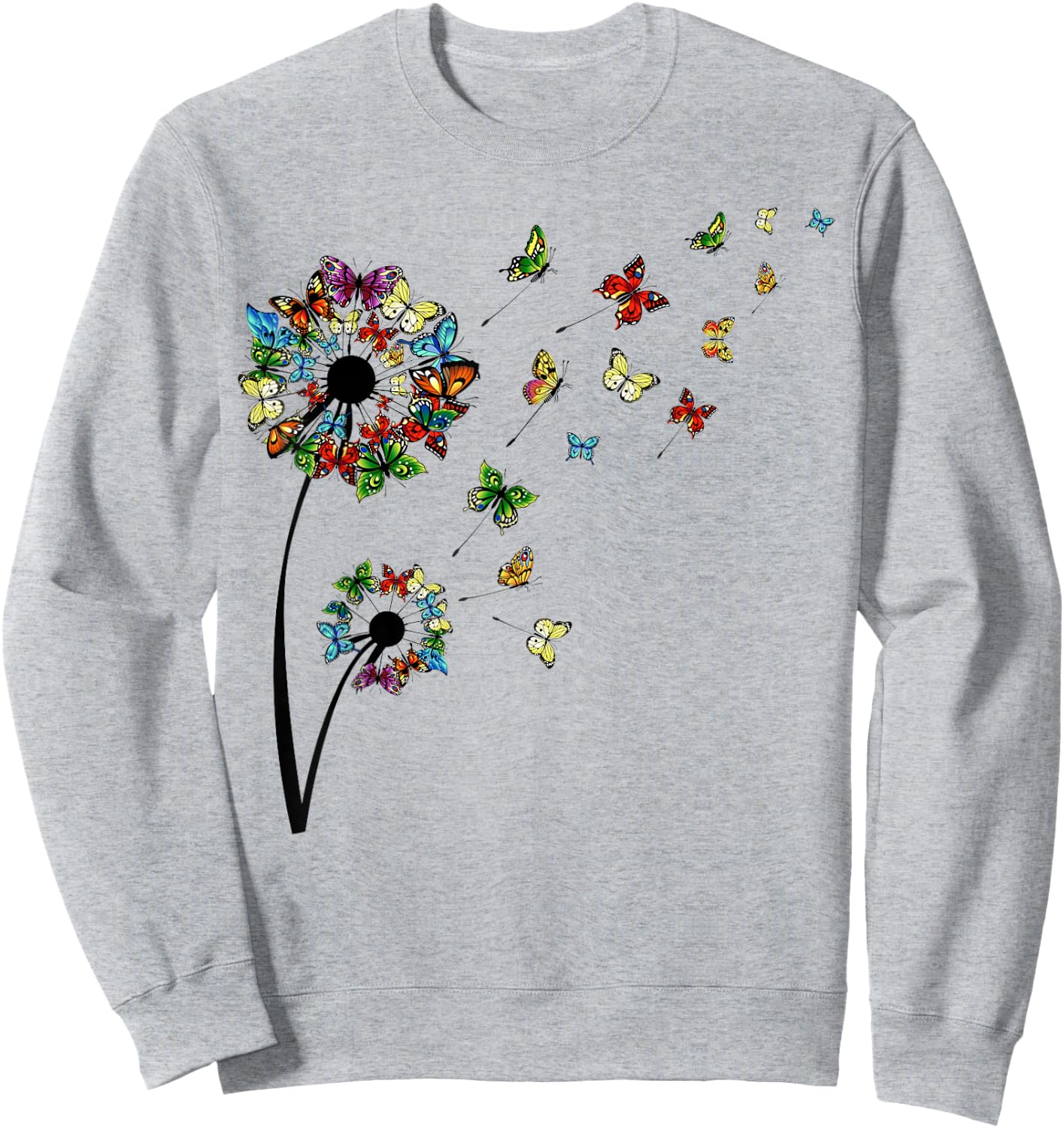 Dandelion Butterflies Shirt Cute Girls Butterfly Sweatshirt - Sweatshirt | Ash