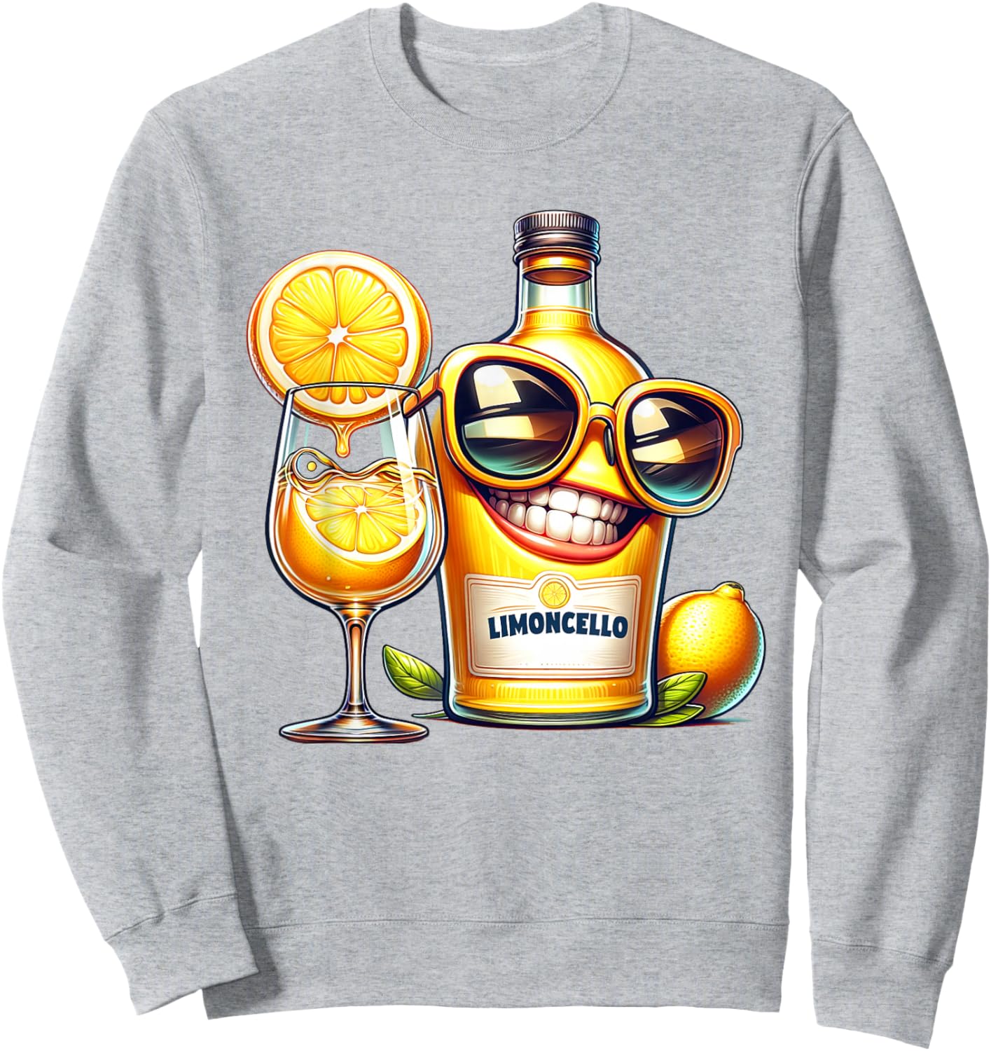 Limoncello Lemon Sunglasses Italia Drink , White Sweatshirt - Sweatshirt | Ash