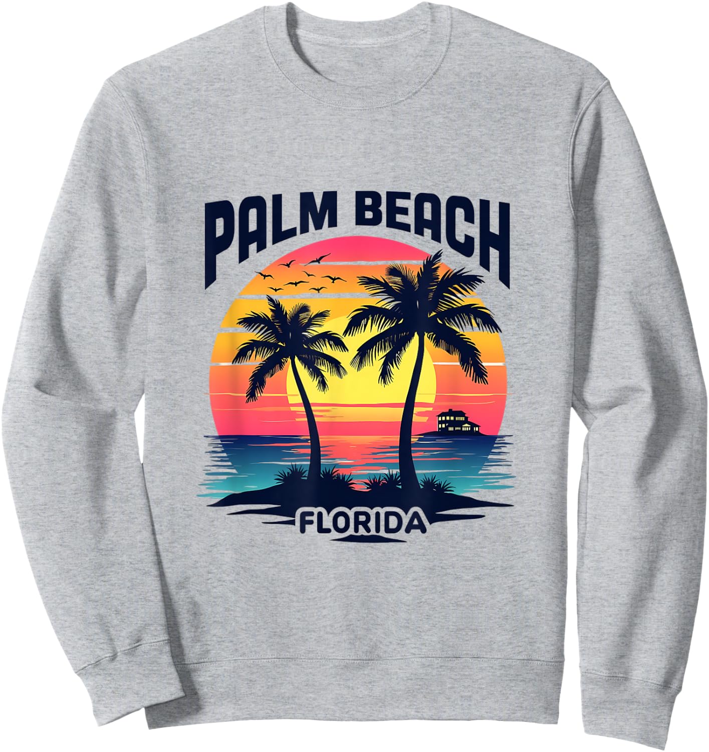 Palm Beach Florida Sunset Tropical Paradise Sweatshirt - Sweatshirt | Ash