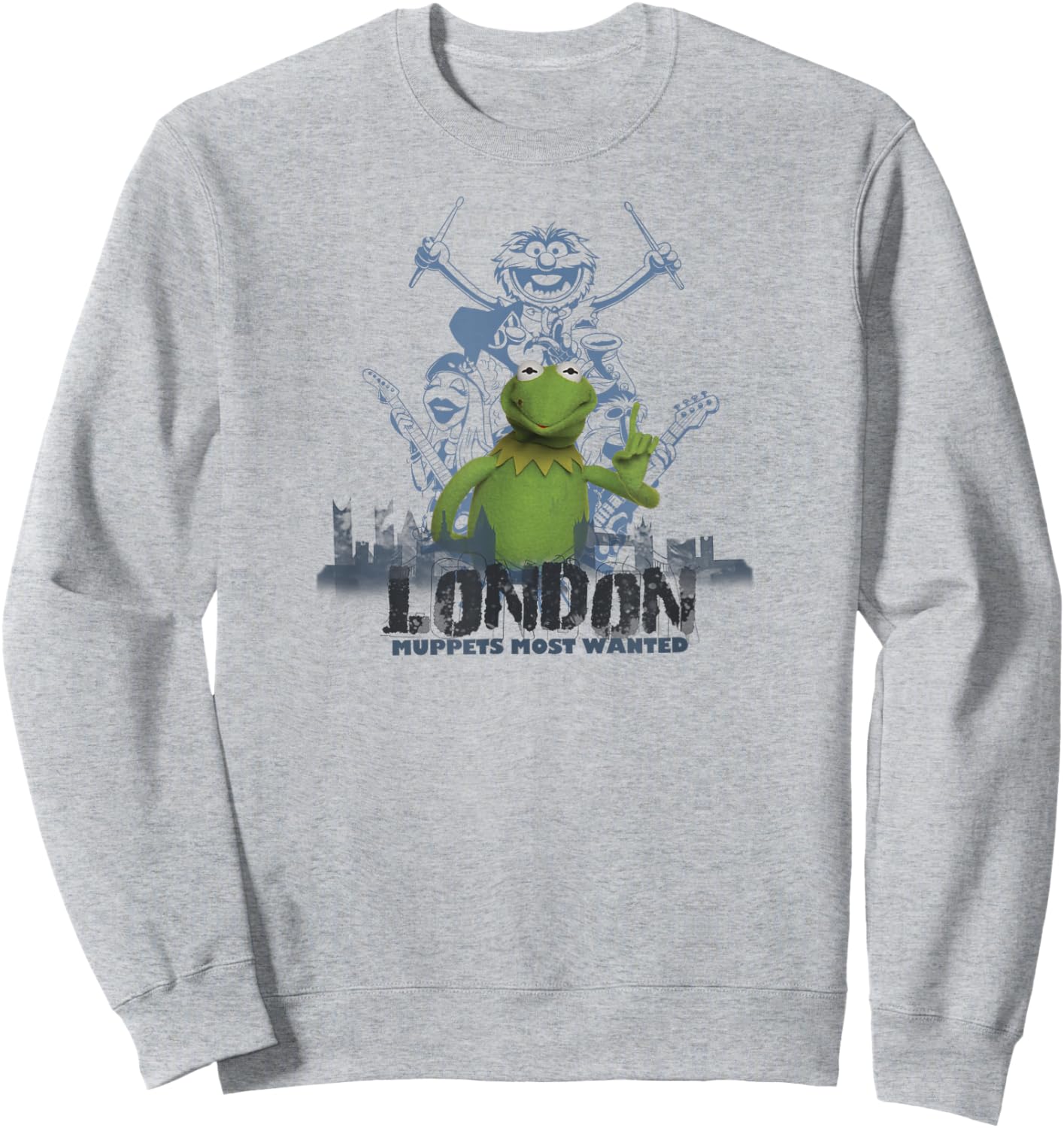 Disney The Muppets Most Wanted Vintage London Kermit Poster Sweatshirt - Sweatshirt | Ash