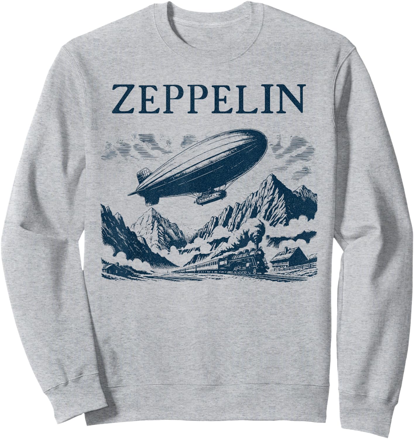 Zeppelin Airship Journey - Zeppelin Flying Sweatshirt - Sweatshirt | Ash