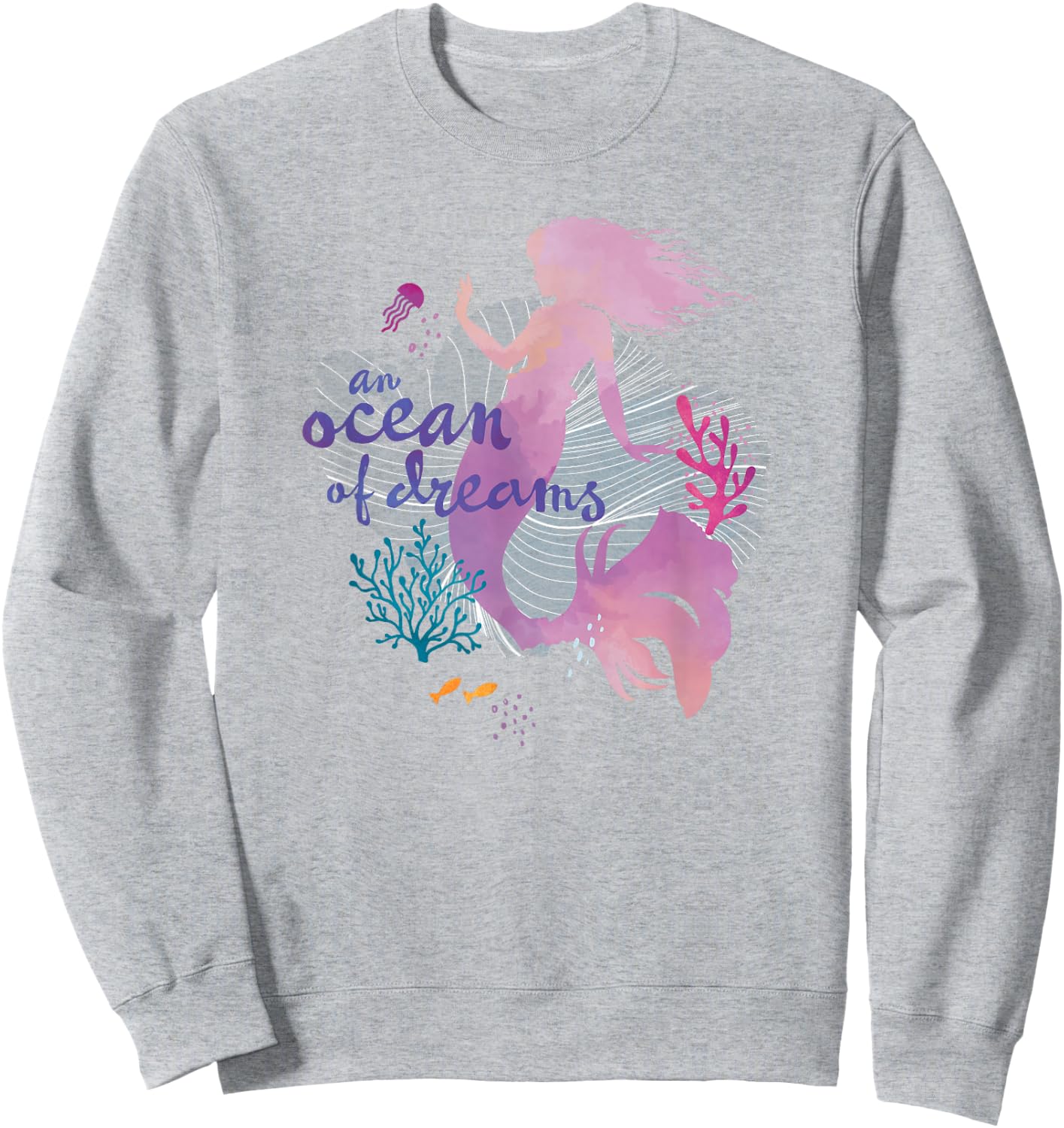 Disney The Little Mermaid An Ocean Of Dreams Silhouette Sweatshirt - Sweatshirt | Ash