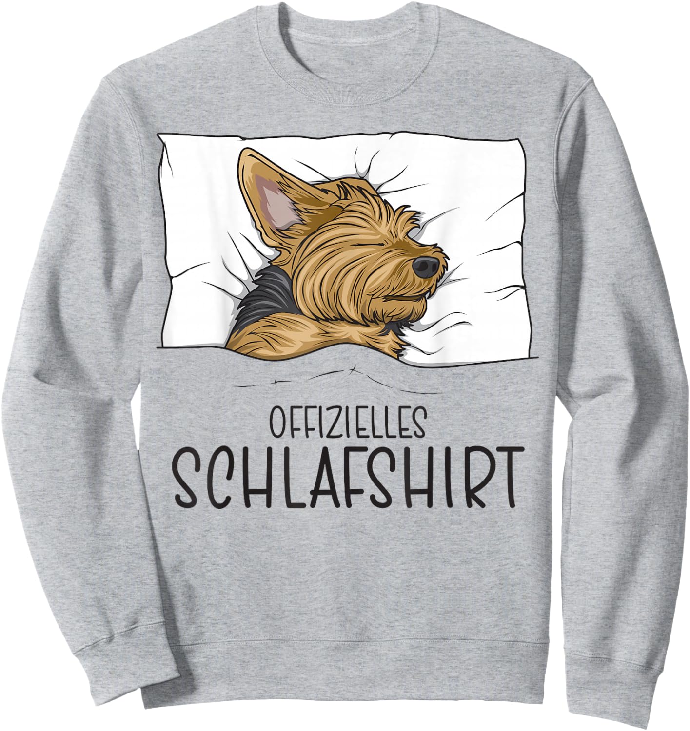 Offizielles Schlafshirt Yorkie Schlafanzug Yorkshire Terrier Sweatshirt - Sweatshirt | Ash