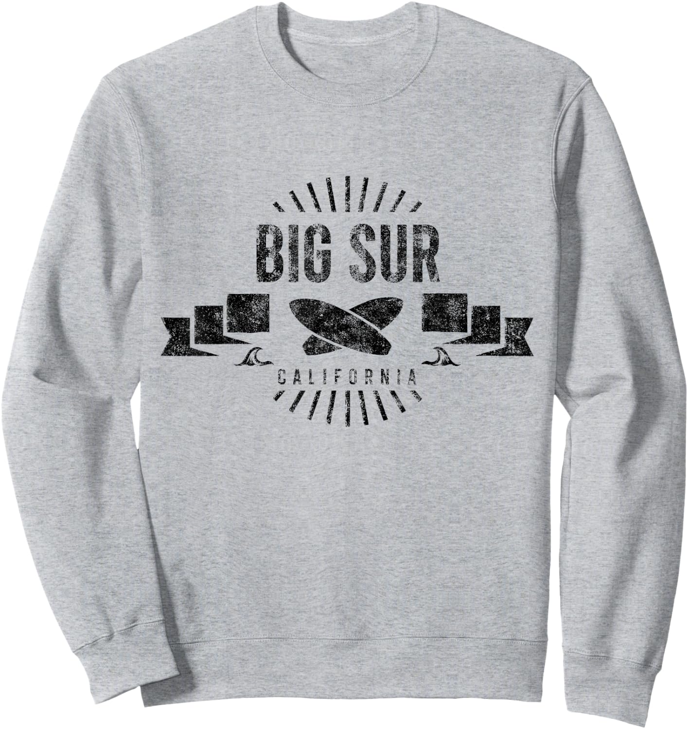 Big Sur Surf Cali Vintage Surfing Beach Retro Surfboard Men Women Girls Kids Sweatshirt - Sweatshirt | Ash