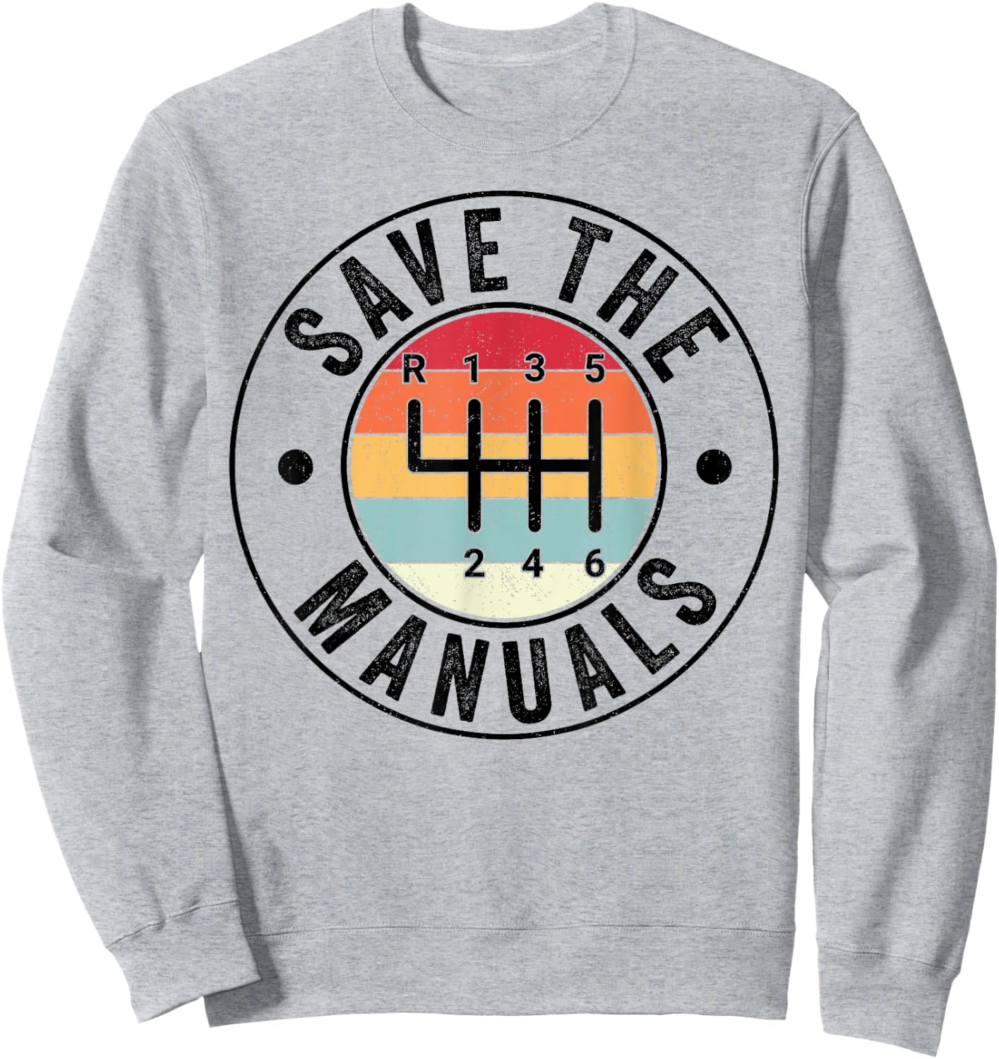 Save The Manuals 6-Gang-Schaltgetriebe, drei Pedale Sweatshirt - Sweatshirt | Ash