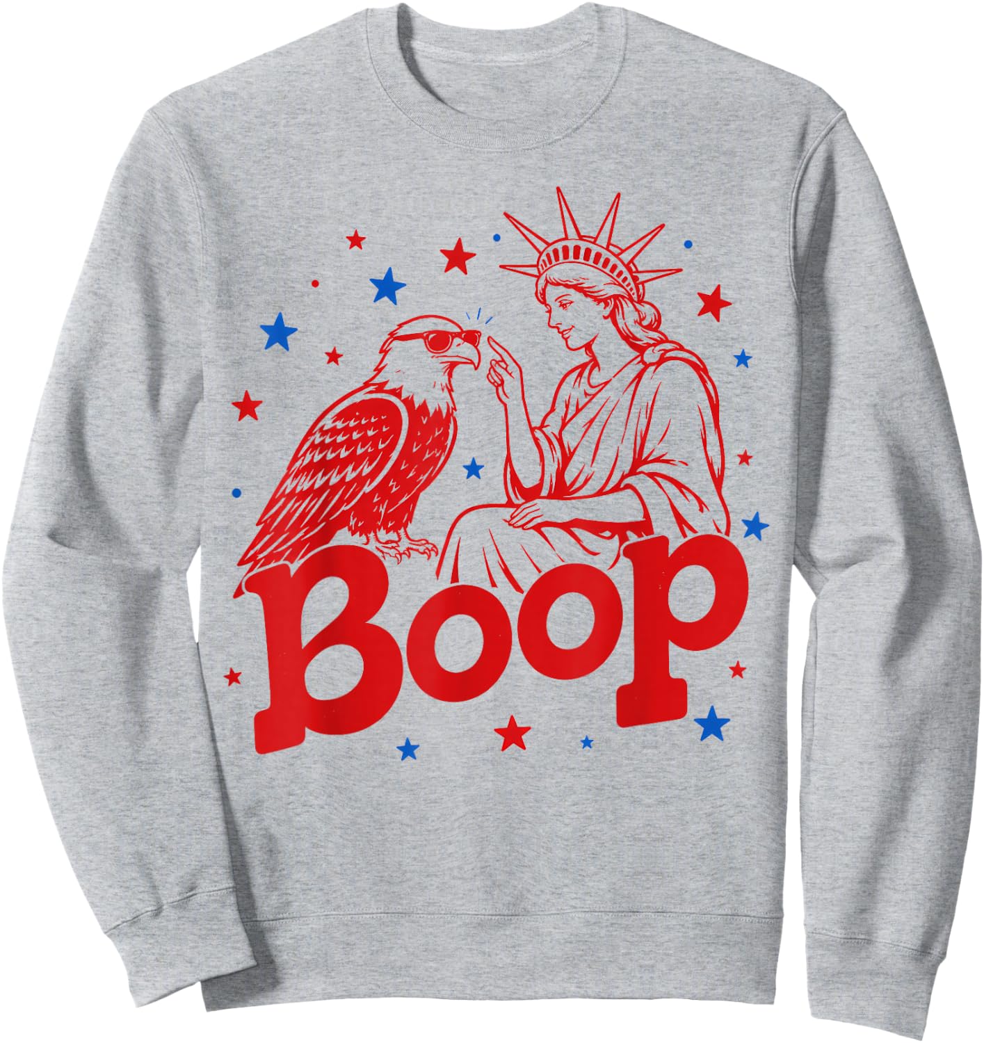 Boop Vintage Girl and Eagle Funny Patriotic Retro Art Sweatshirt - Sweatshirt | Ash