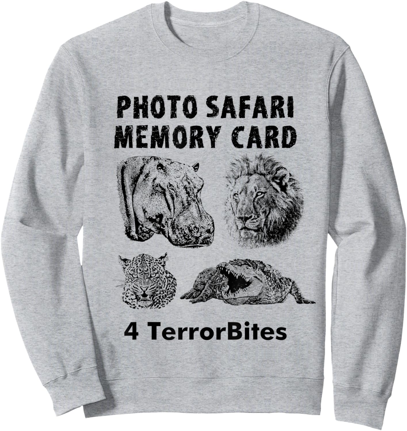 Foto Safari lustige Speicherkarte Terrorbite Artwork Sweatshirt - Sweatshirt | Ash