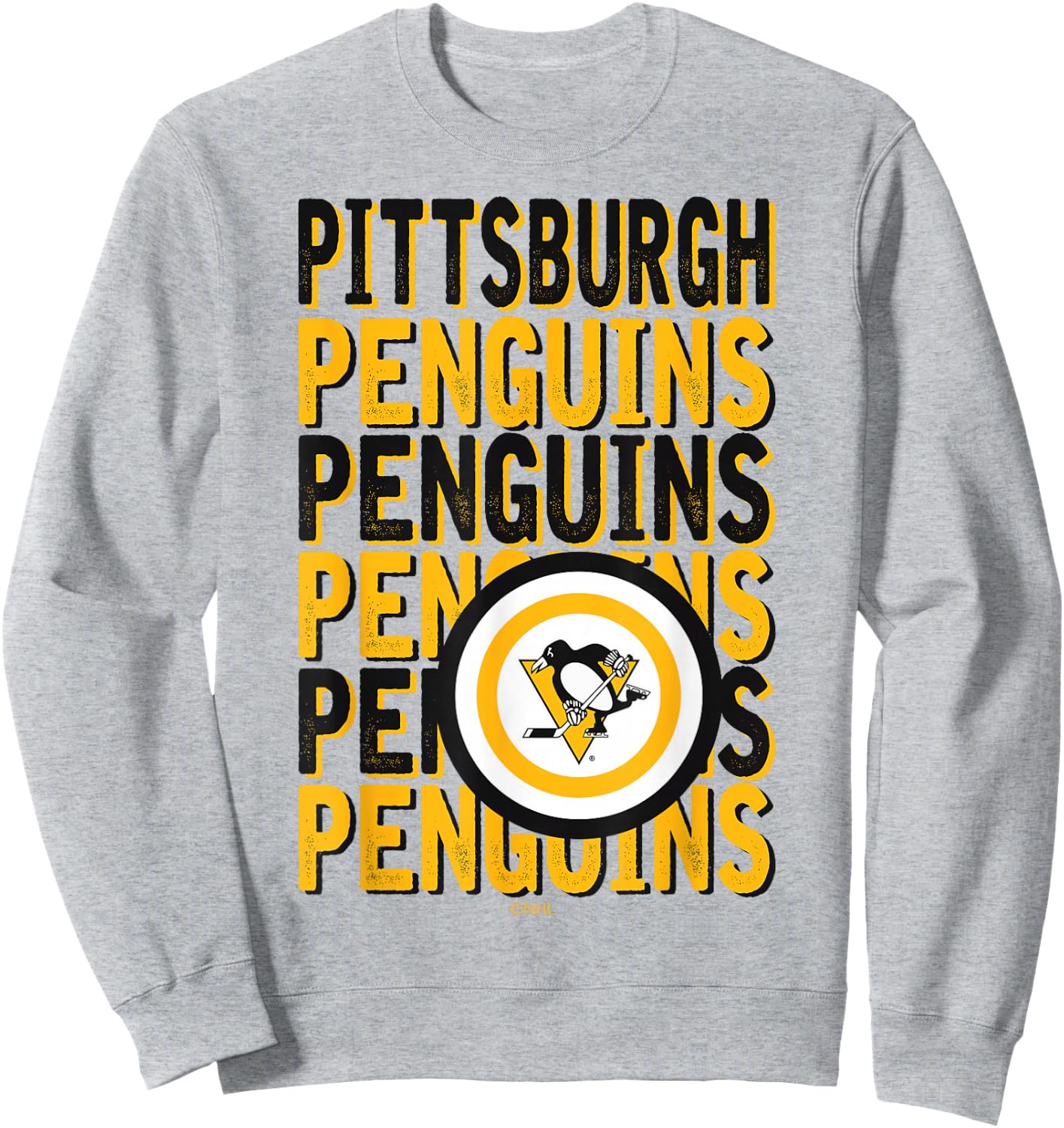 Pittsburgh Penguins Repeat Gray Officially Licensed Sweatshirt - Sweatshirt | Ash