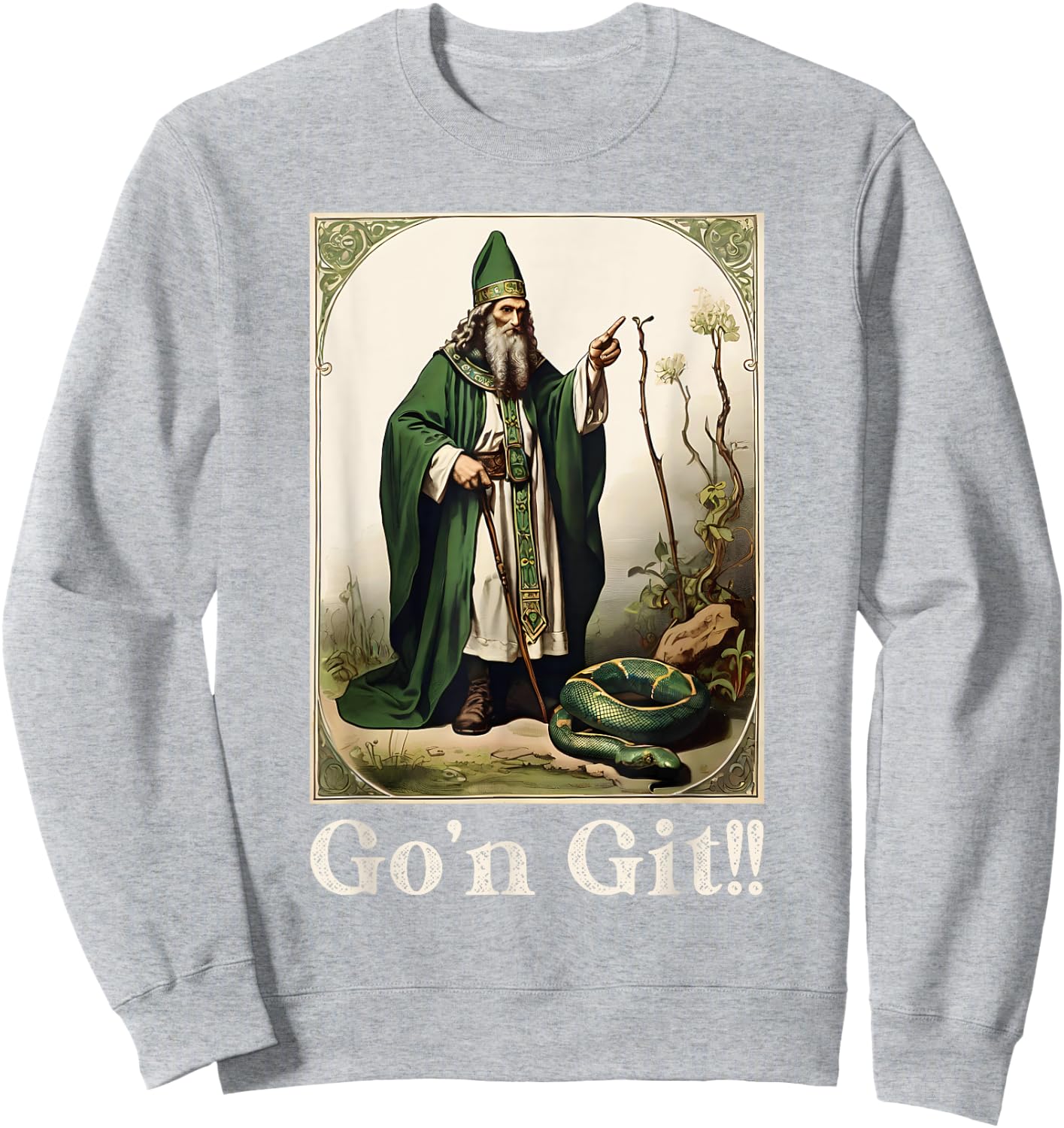Go’n Git Saint Patrick Day Snake Funny Sweatshirt - Sweatshirt | Ash