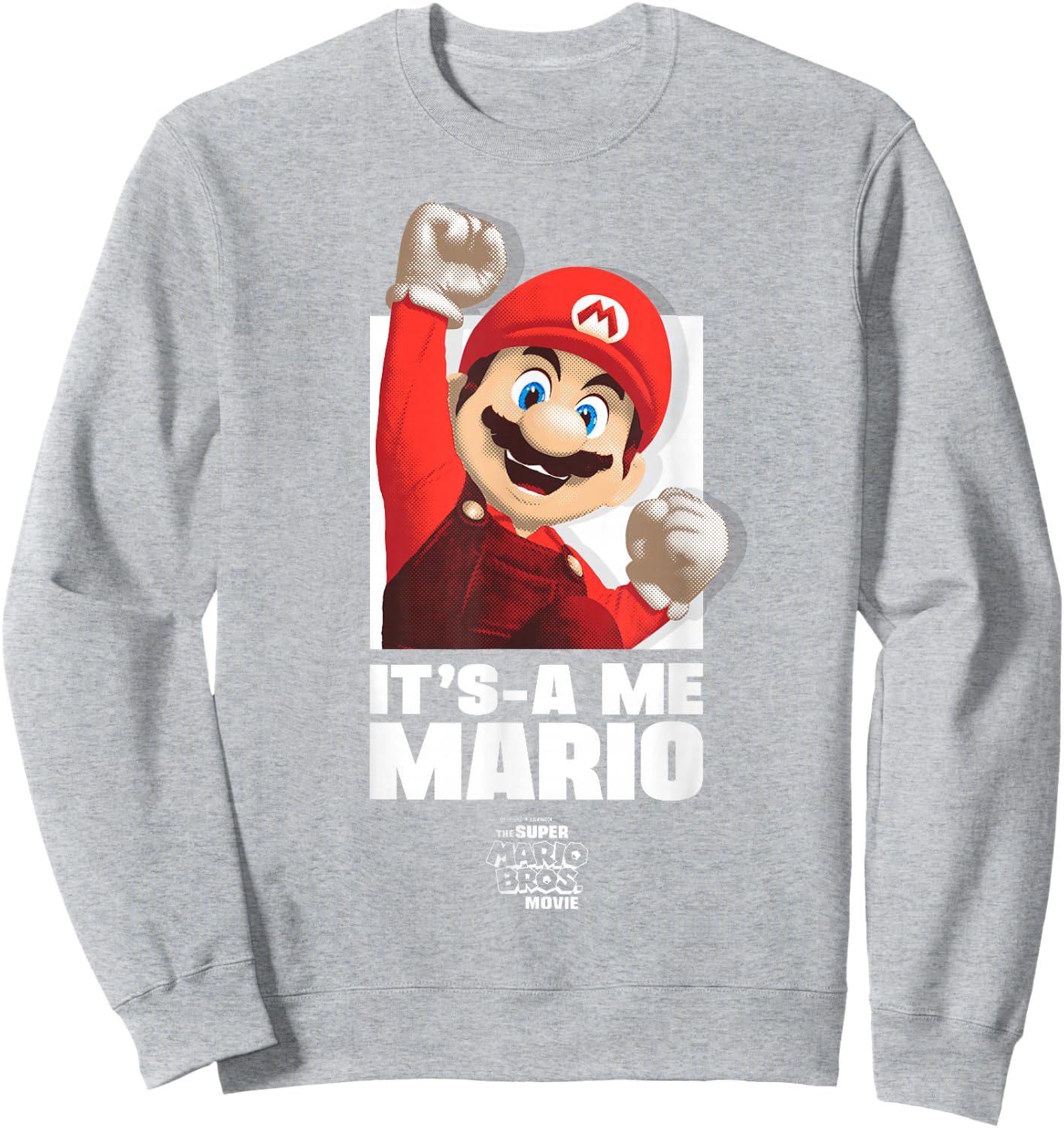 The Super Mario Bros. Movie It's-a Me Mario Portrait , blue Sweatshirt - Sweatshirt | Ash