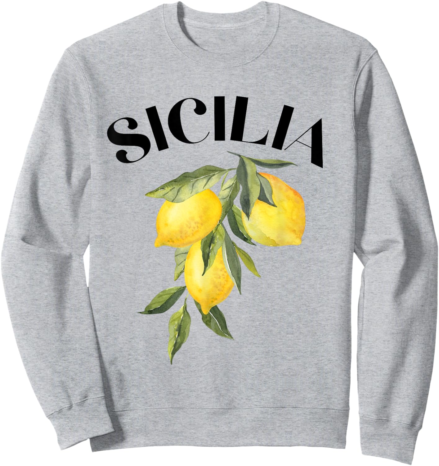 Sicily Lemon Art Italian Fruit Lover Italy Sicilia Vintage Sweatshirt - Sweatshirt | Ash