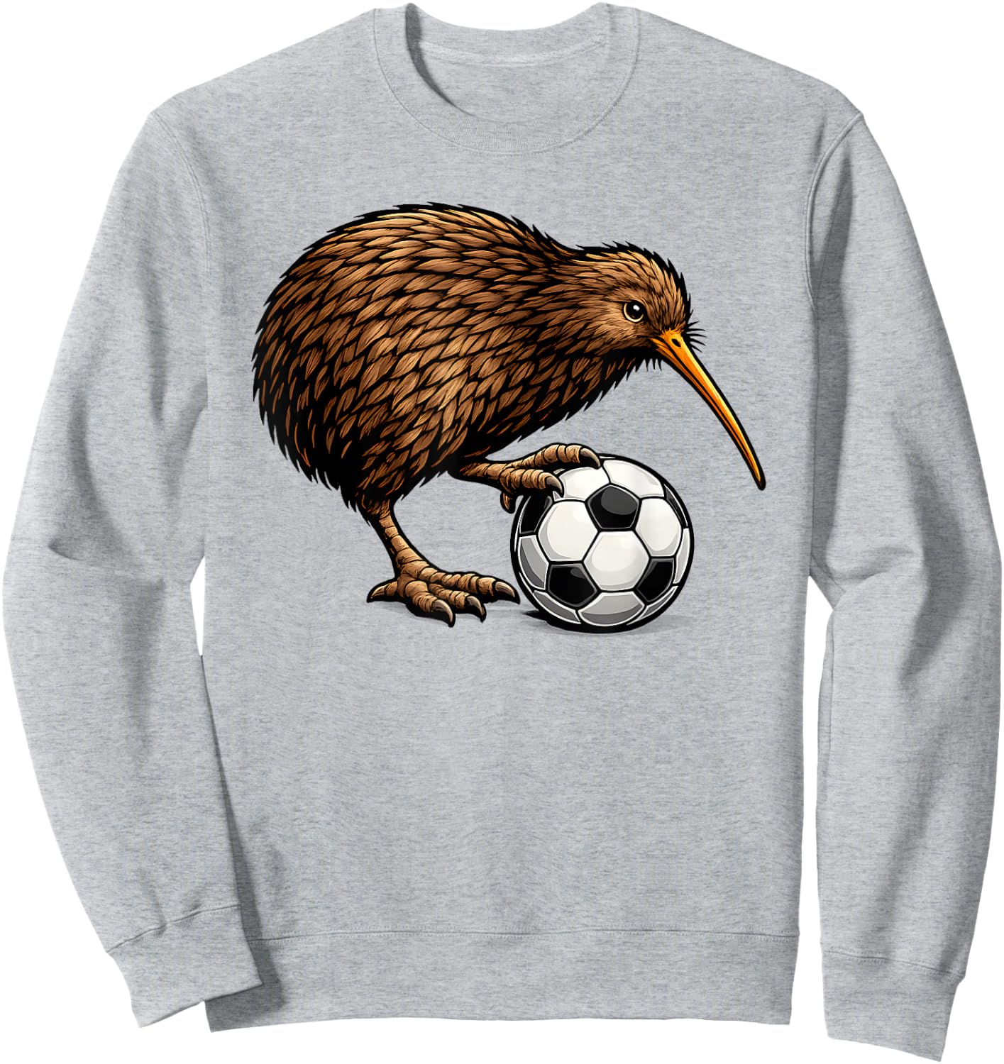Lustiger Kiwi-Vogel mit Fußball Neuseeland Fan Design Sweatshirt - Sweatshirt | Ash