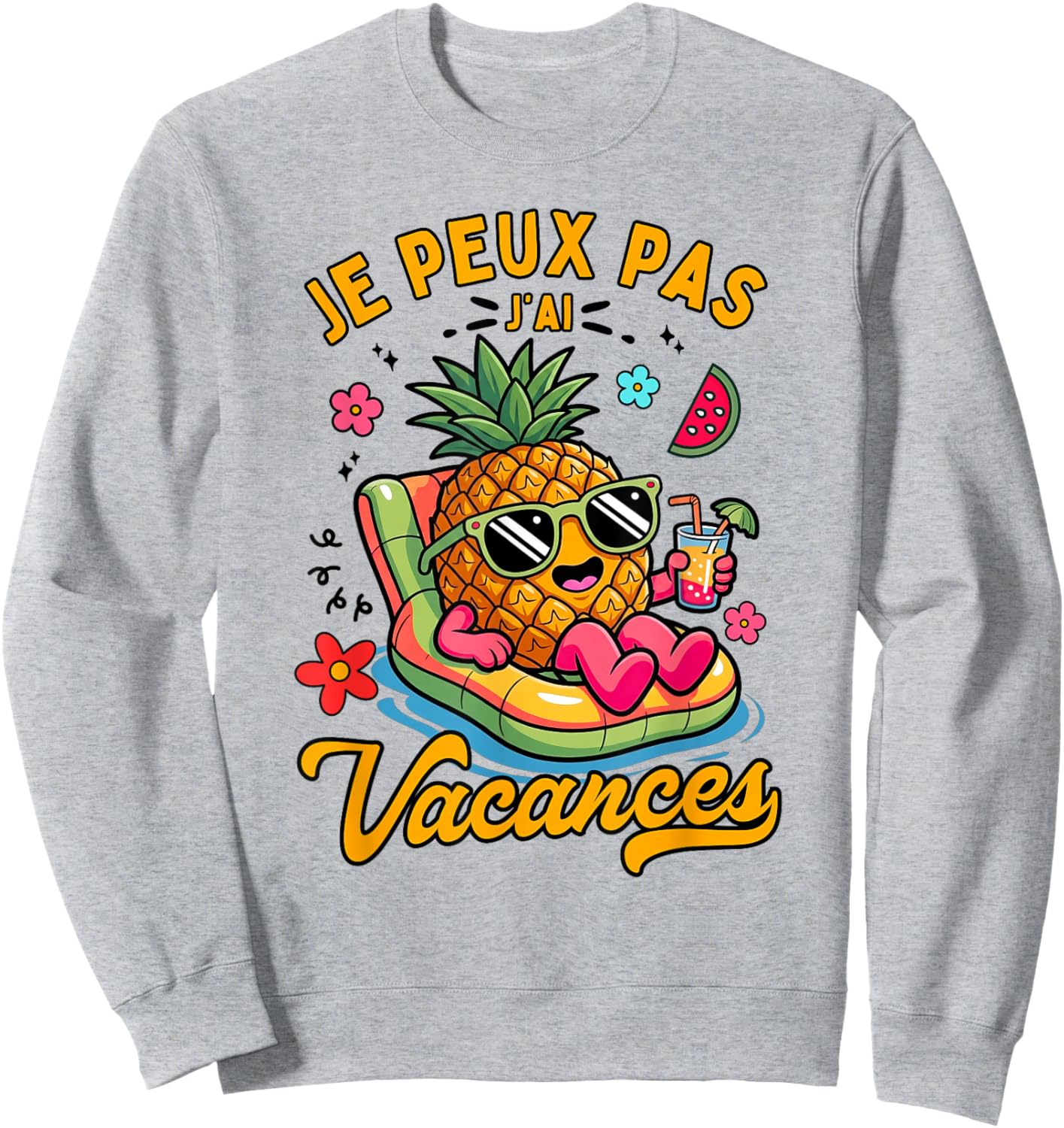 Ananas drôle Lunettes de Soleil Cadeau Vacances Humour 2026 Sweatshirt - Sweatshirt | Ash
