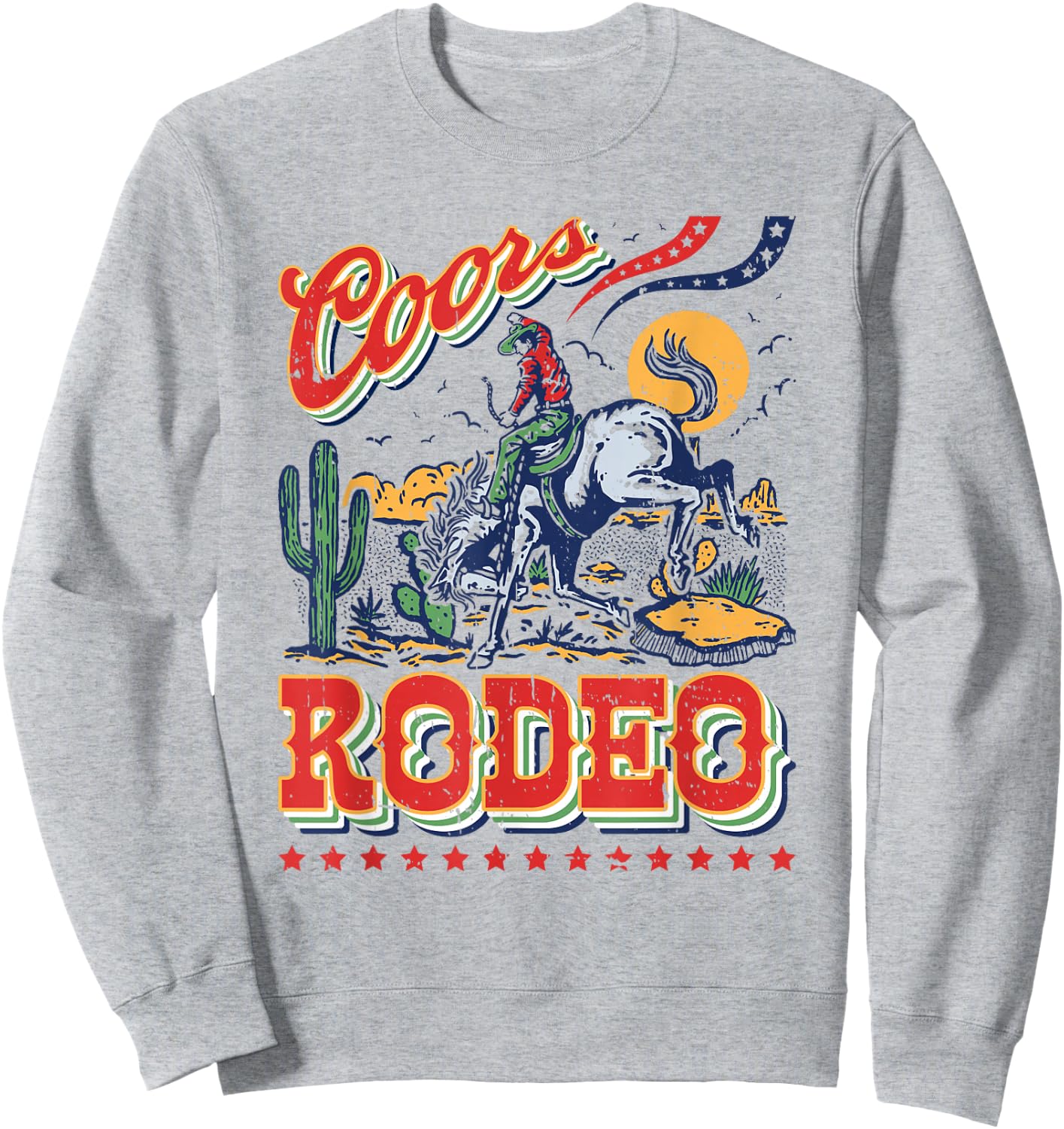 Vintage Rindsleder Reiten Coors Cowboys Western Country Rodeo Sweatshirt - Sweatshirt | Ash