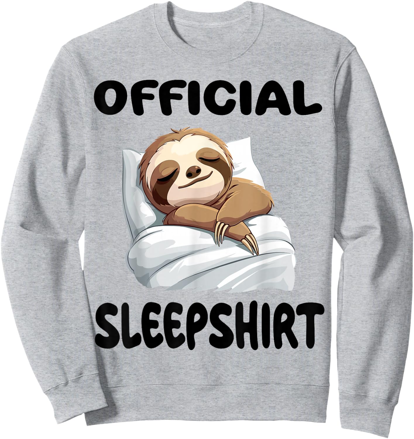Sloth Animal Official Sleepshirt Pajamas Nightgown Sweatshirt - Sweatshirt | Ash